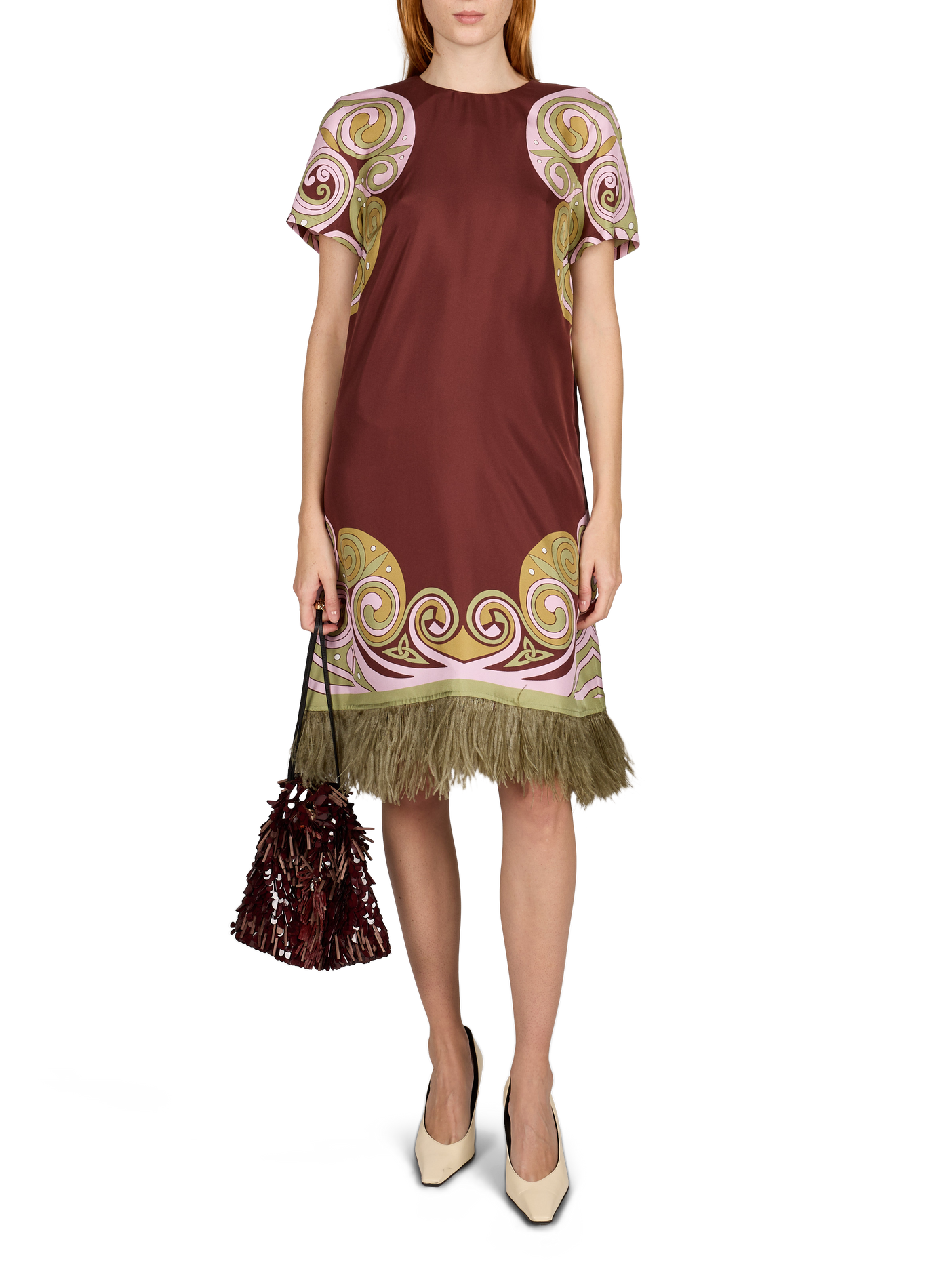 Midi-Seidenkleid LA DOUBLEJ Rot