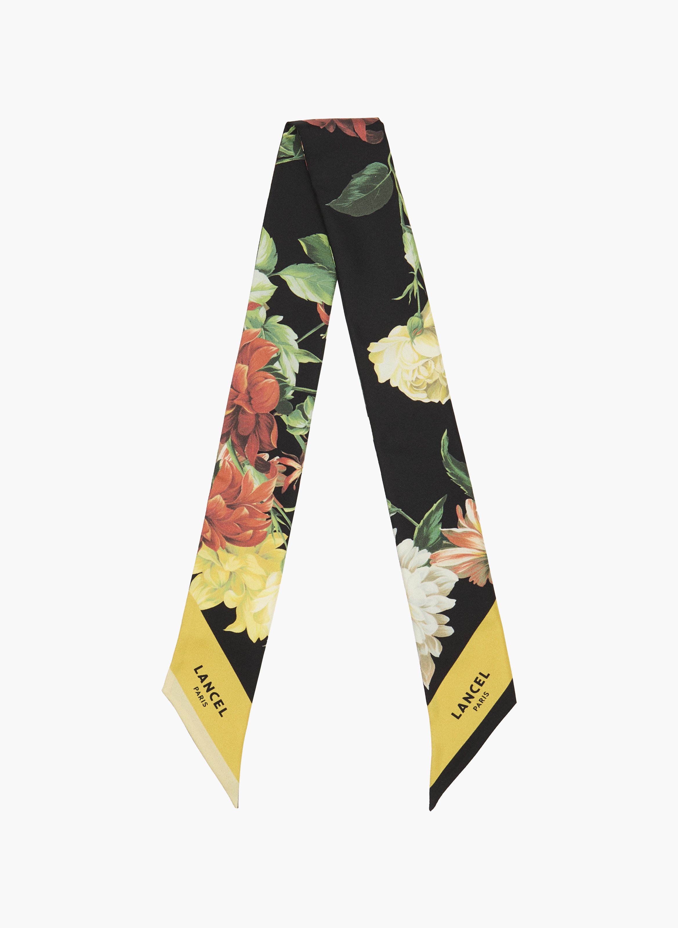 Bandeau en soie croisée, motif imprimé flora palace. LANCEL Multicolore