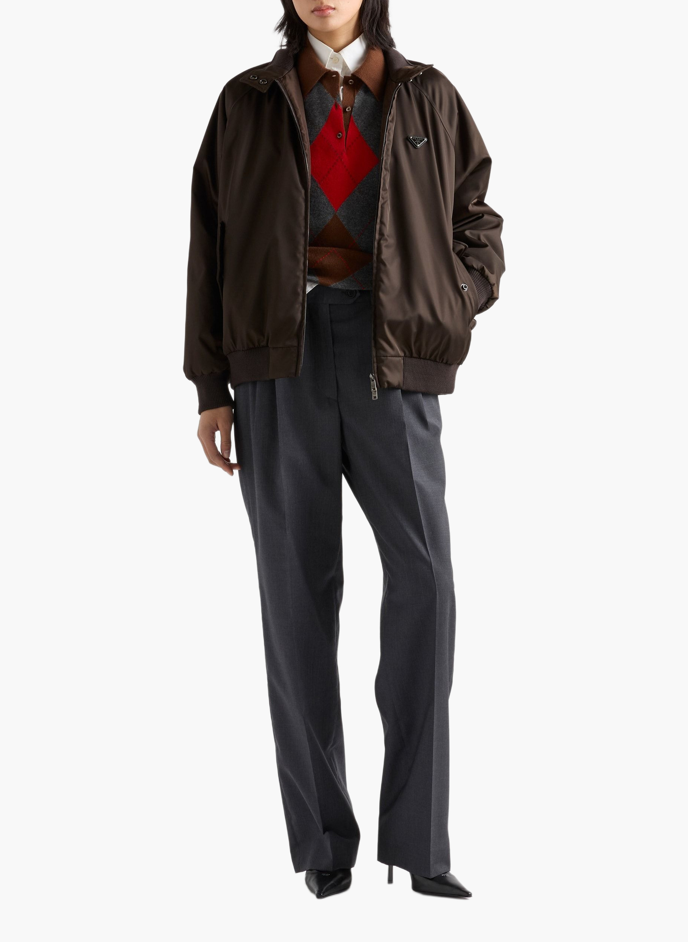 Blouson en re-nylon PRADA Marron