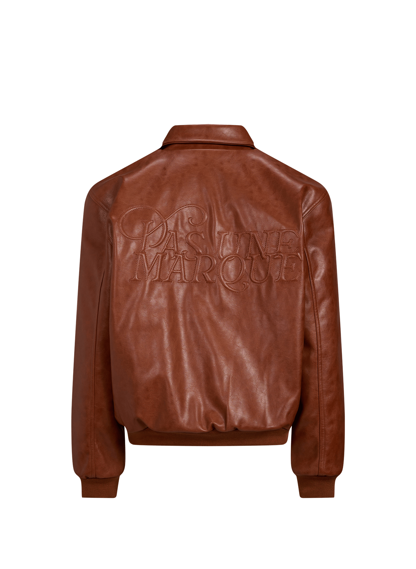 Loose fit solid zip-up jacket PAS UNE MARQUE Brown