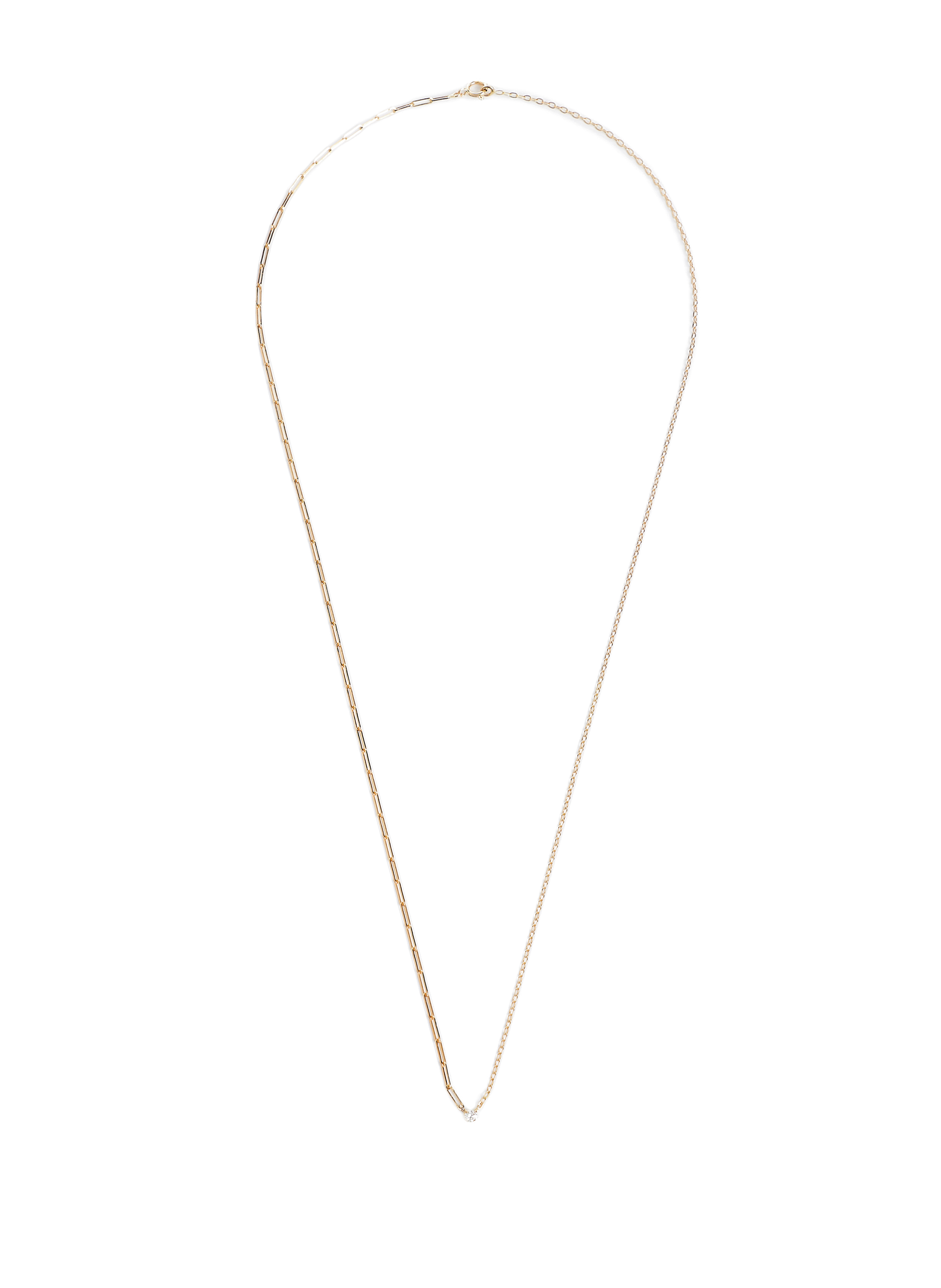 YVONNE LÉON Collier solitaire avec diamant et or jaune Doré