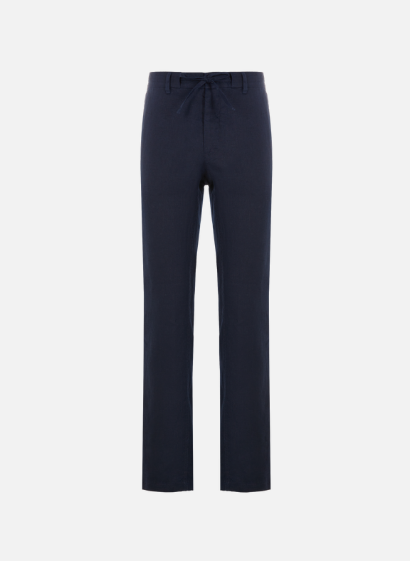 GANT Straight-leg linen trousers Blue