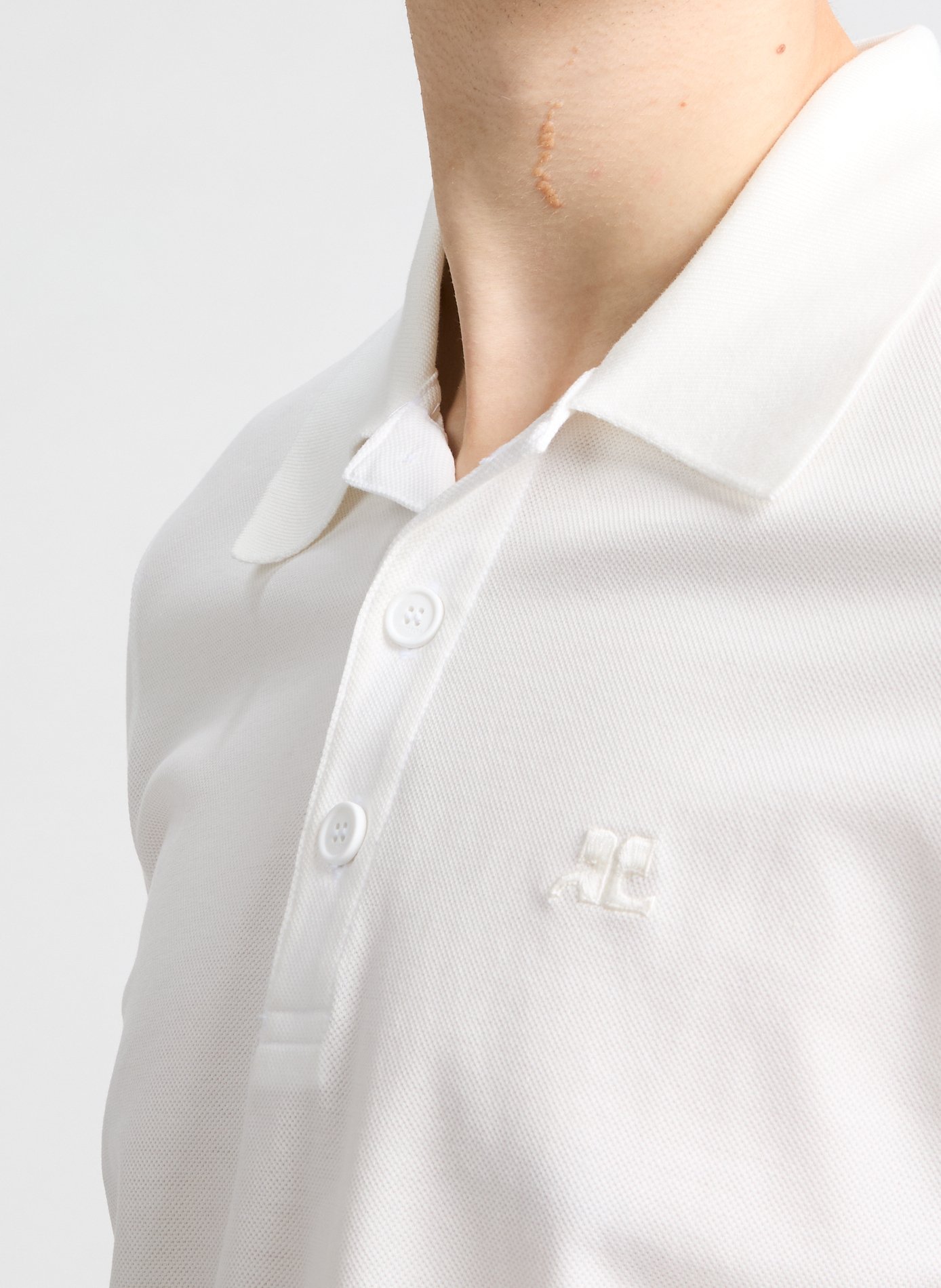 Short sleeve cotton polo shirt COURRÈGES White