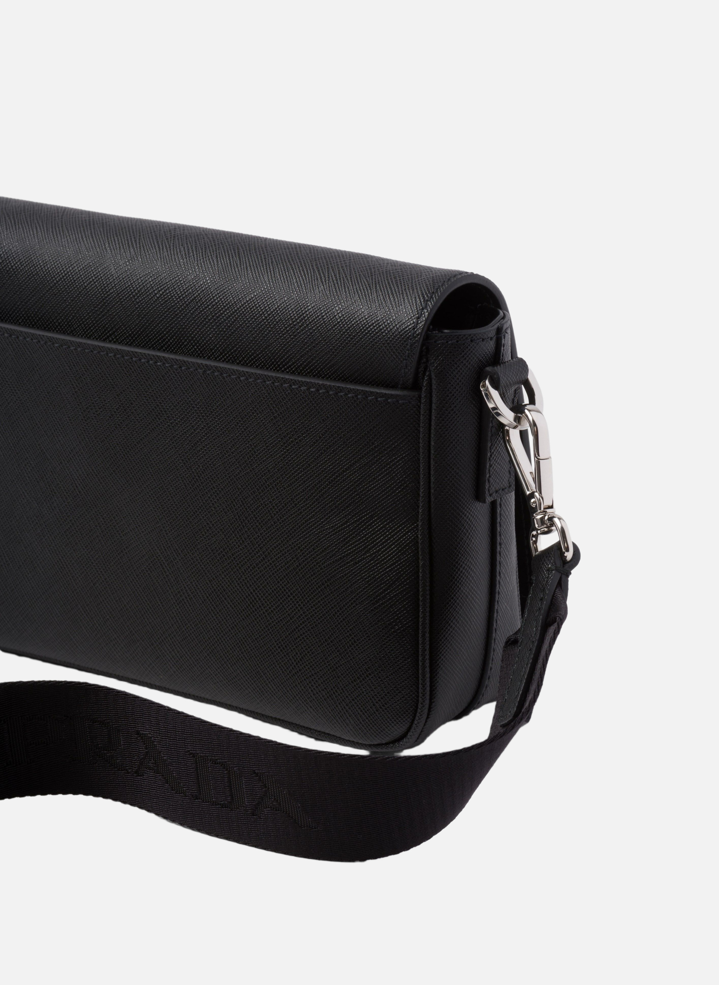 Sac porté épaule en cuir saffiano PRADA Noir