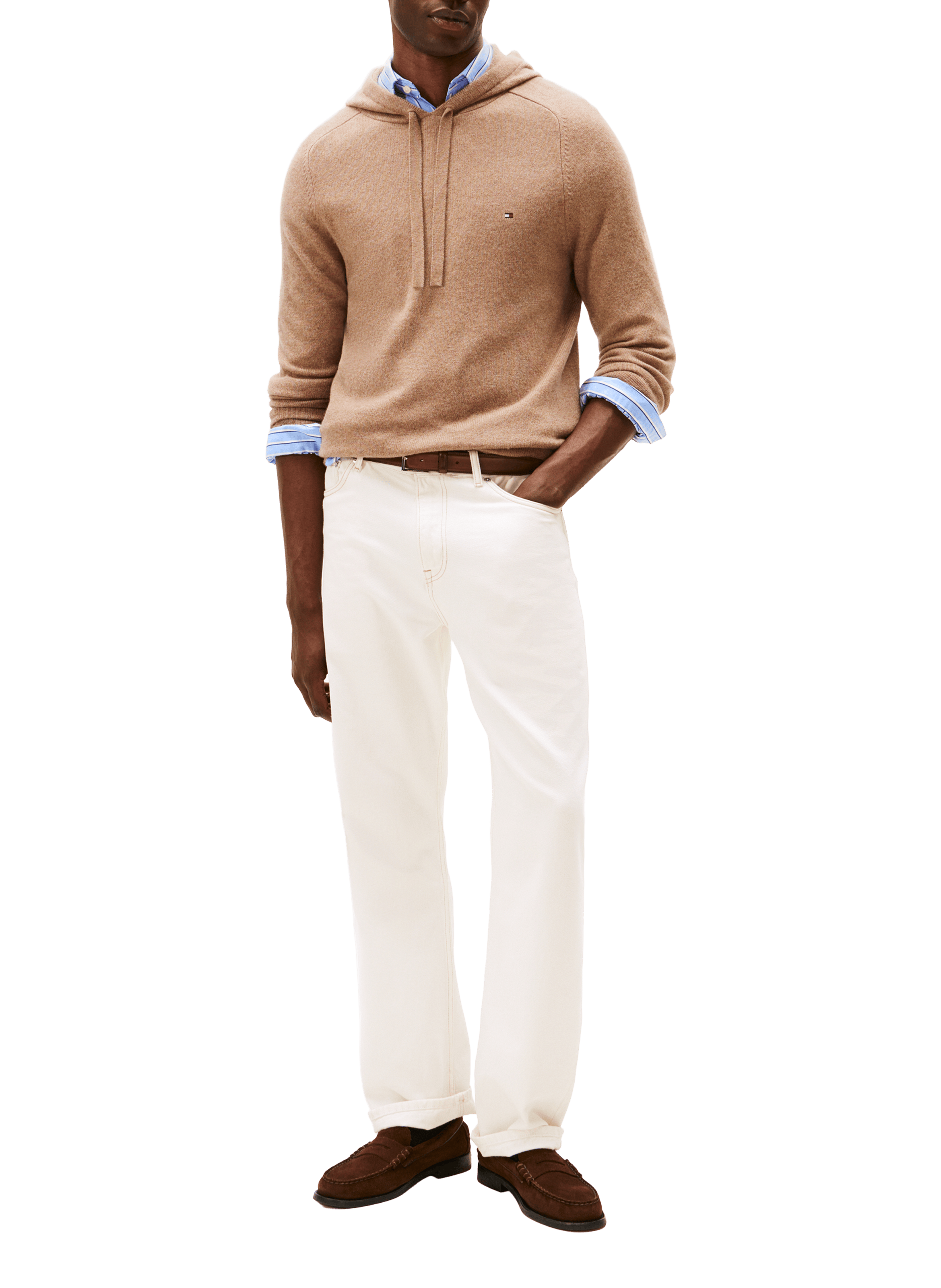 Wool hooded sweatshirt TOMMY HILFIGER Beige