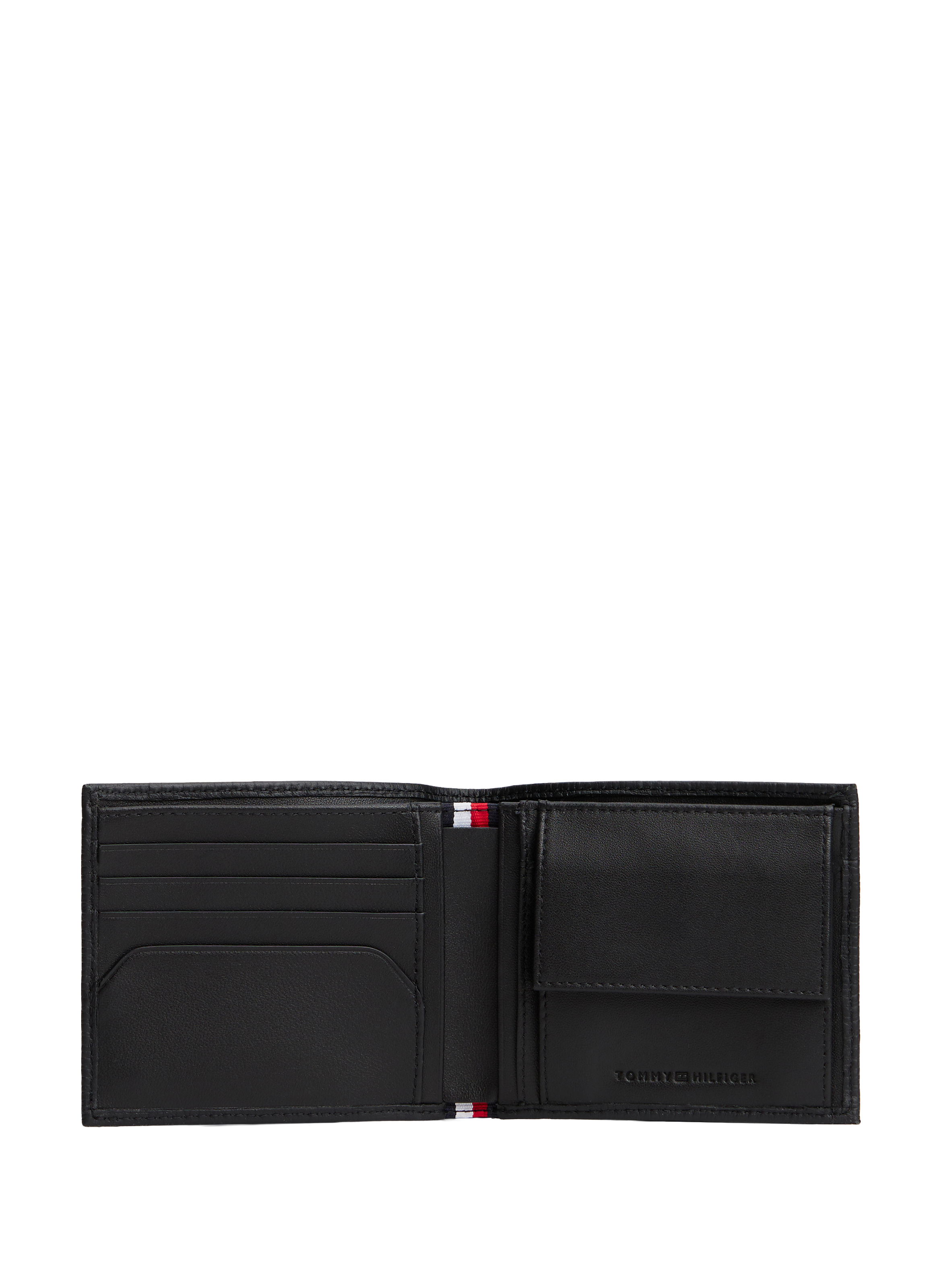 Grained cow leather wallet TOMMY HILFIGER Black