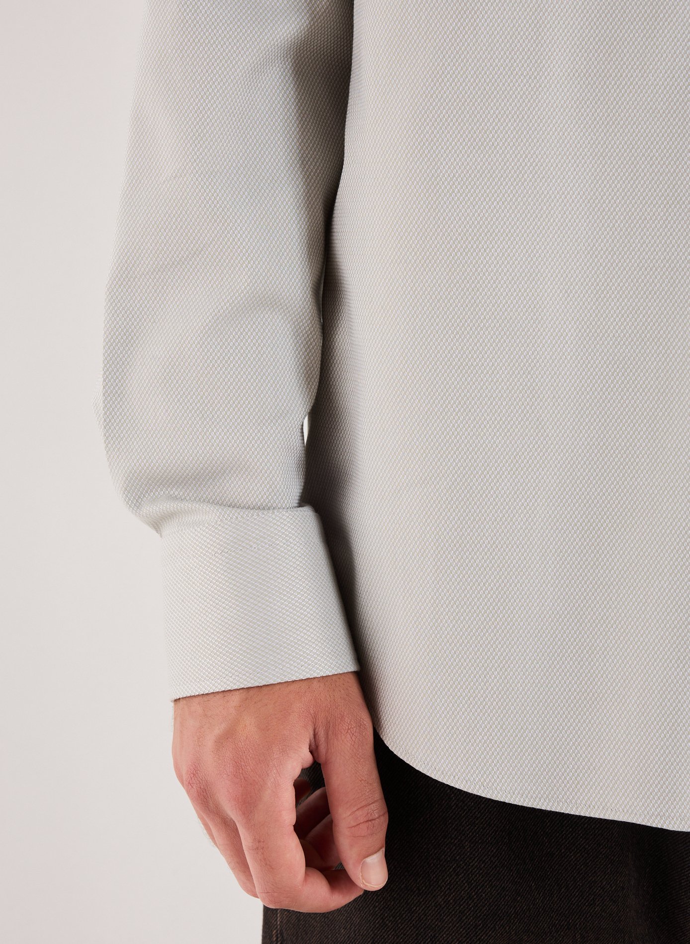 Chemise droite jacquard en coton mélangé BOSS Vert