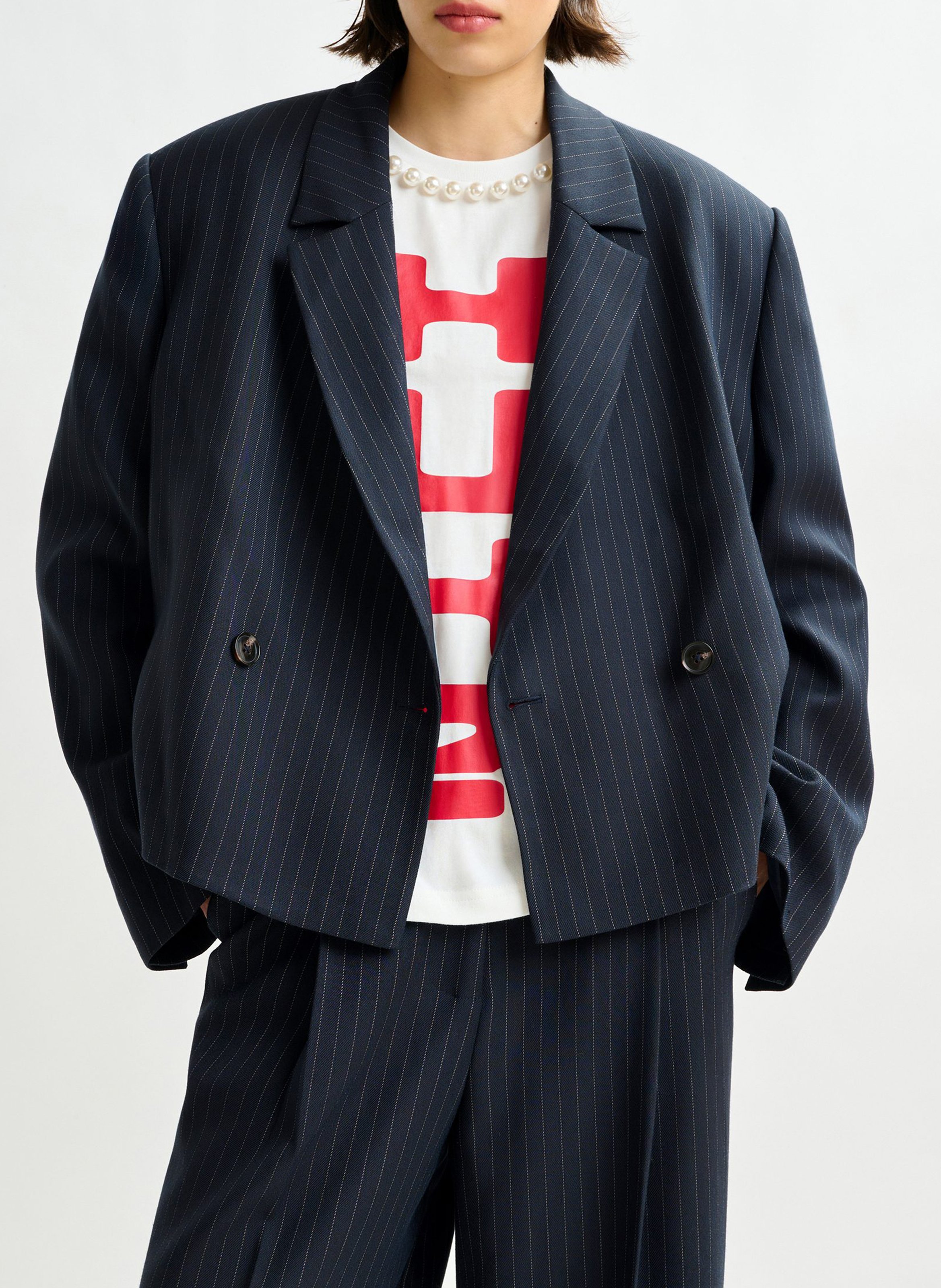 Veste oversize rayée Itzel ESSENTIEL ANTWERP Bleu