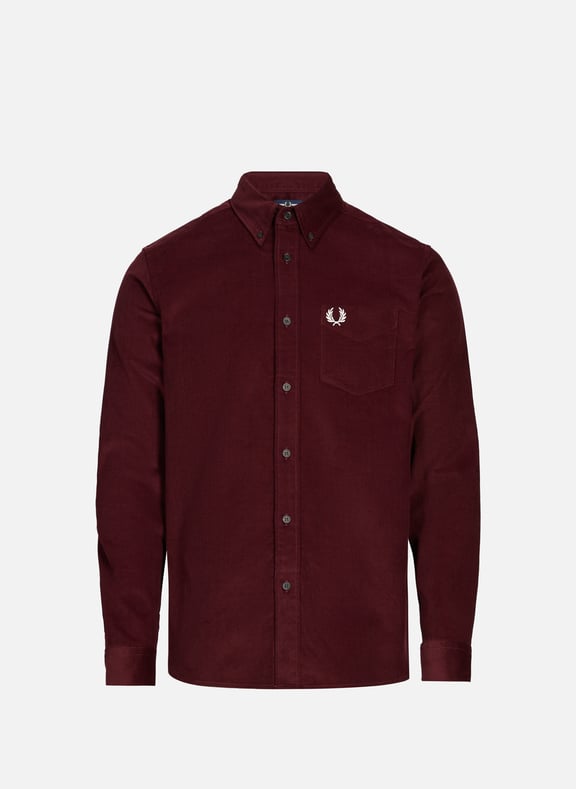 Chemise droite côtelé Rouge by FRED PERRY FRED PERRY Chemise droite côtelé Rouge