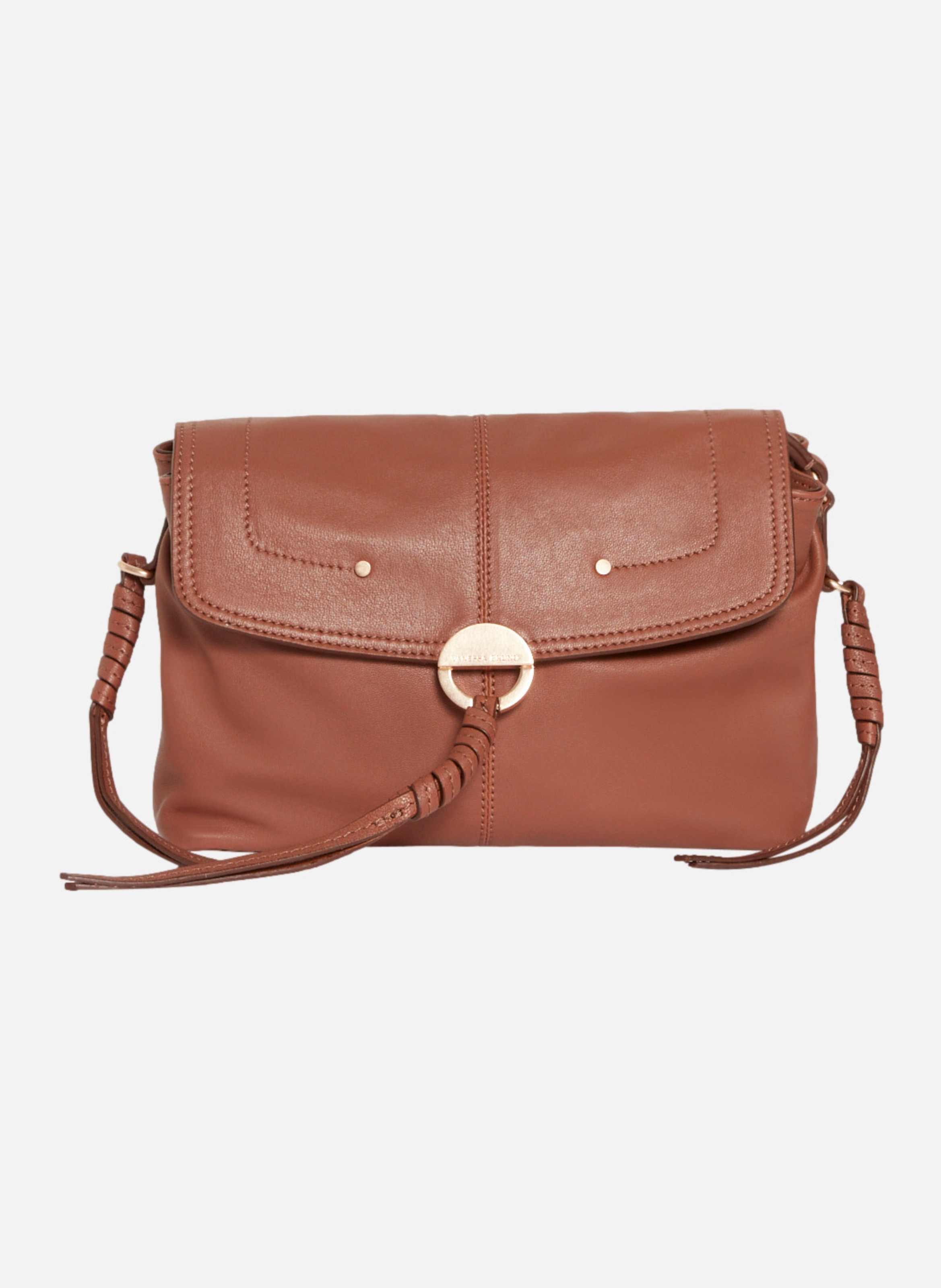 Sac à rabat othilia en cuir VANESSA BRUNO Marron