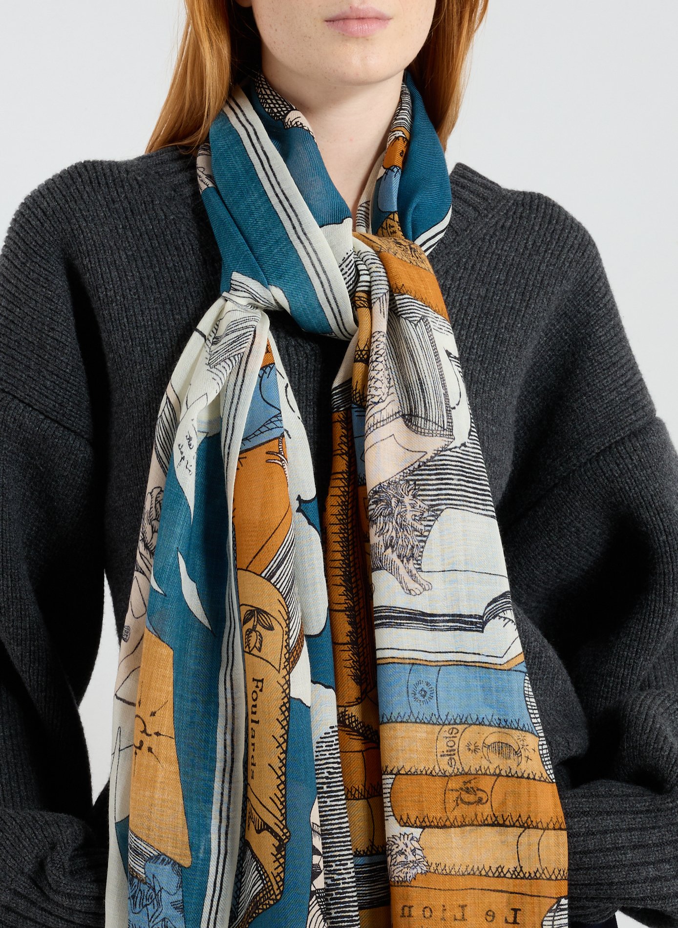 Echarpe imprimée en laine INOUITOOSH Multicolore