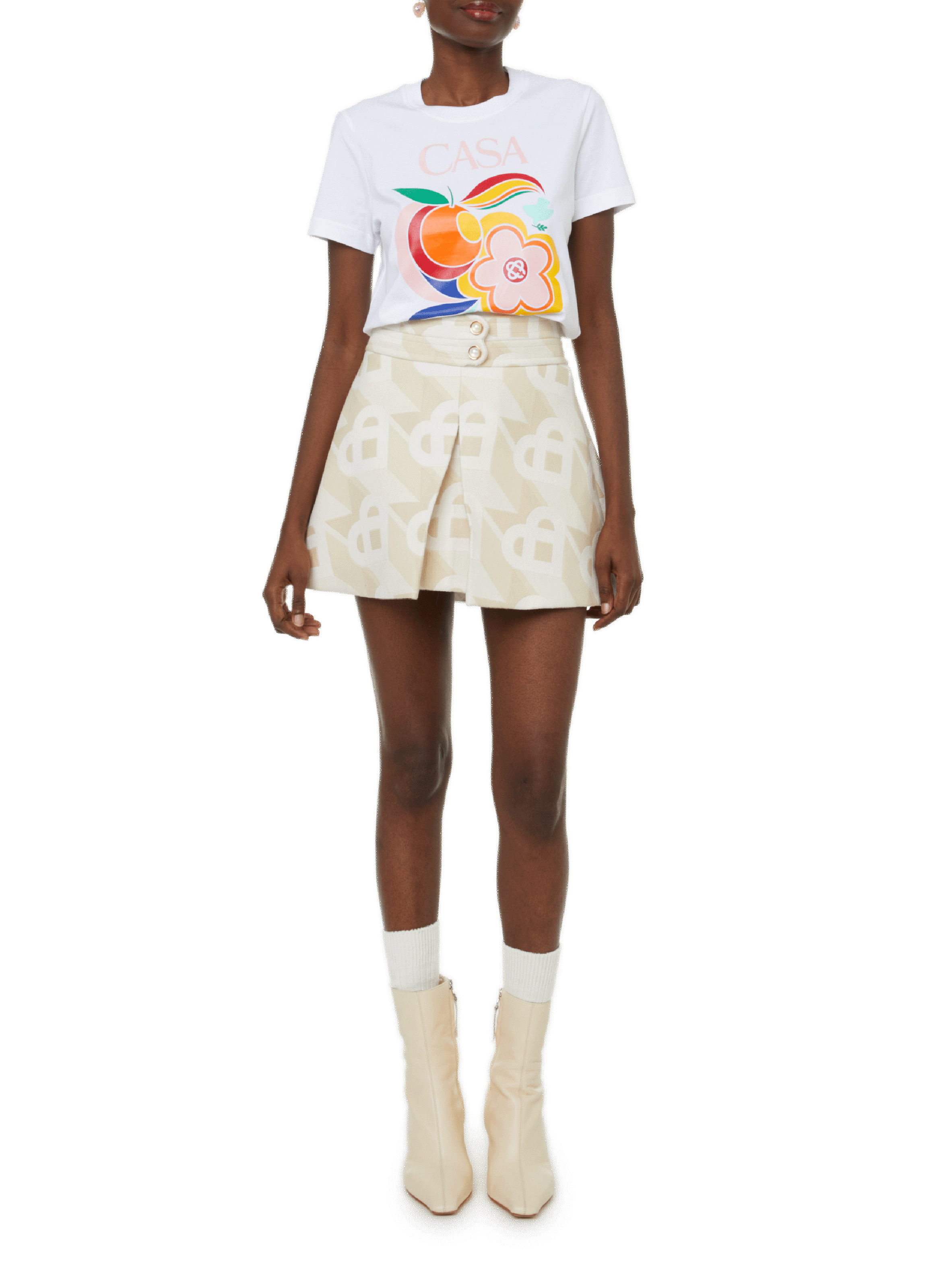 Heart Monogramme skirt  CASABLANCA PARIS Beige