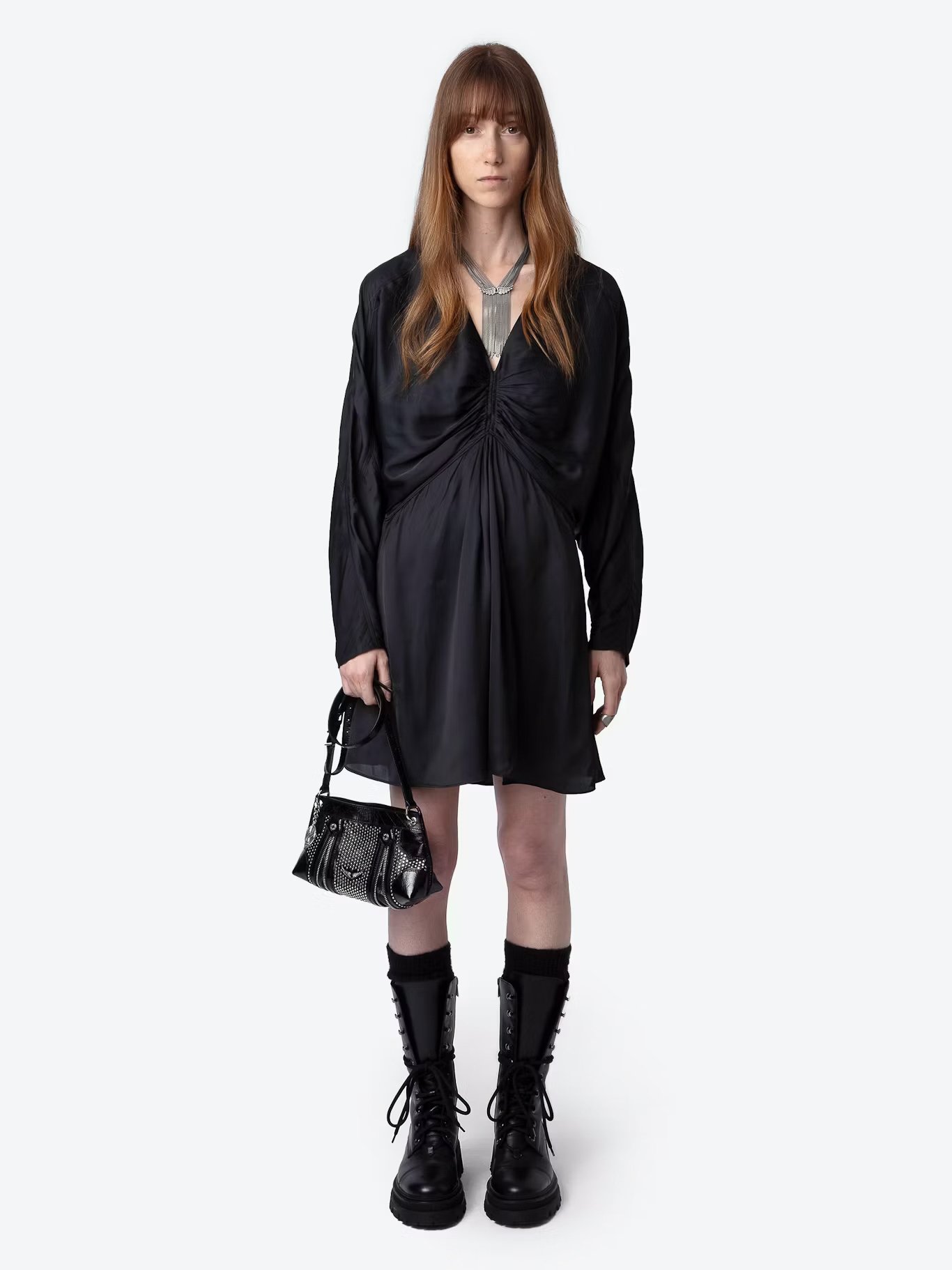 Robe courte satinée effet drapé rooth ZADIG&VOLTAIRE Noir