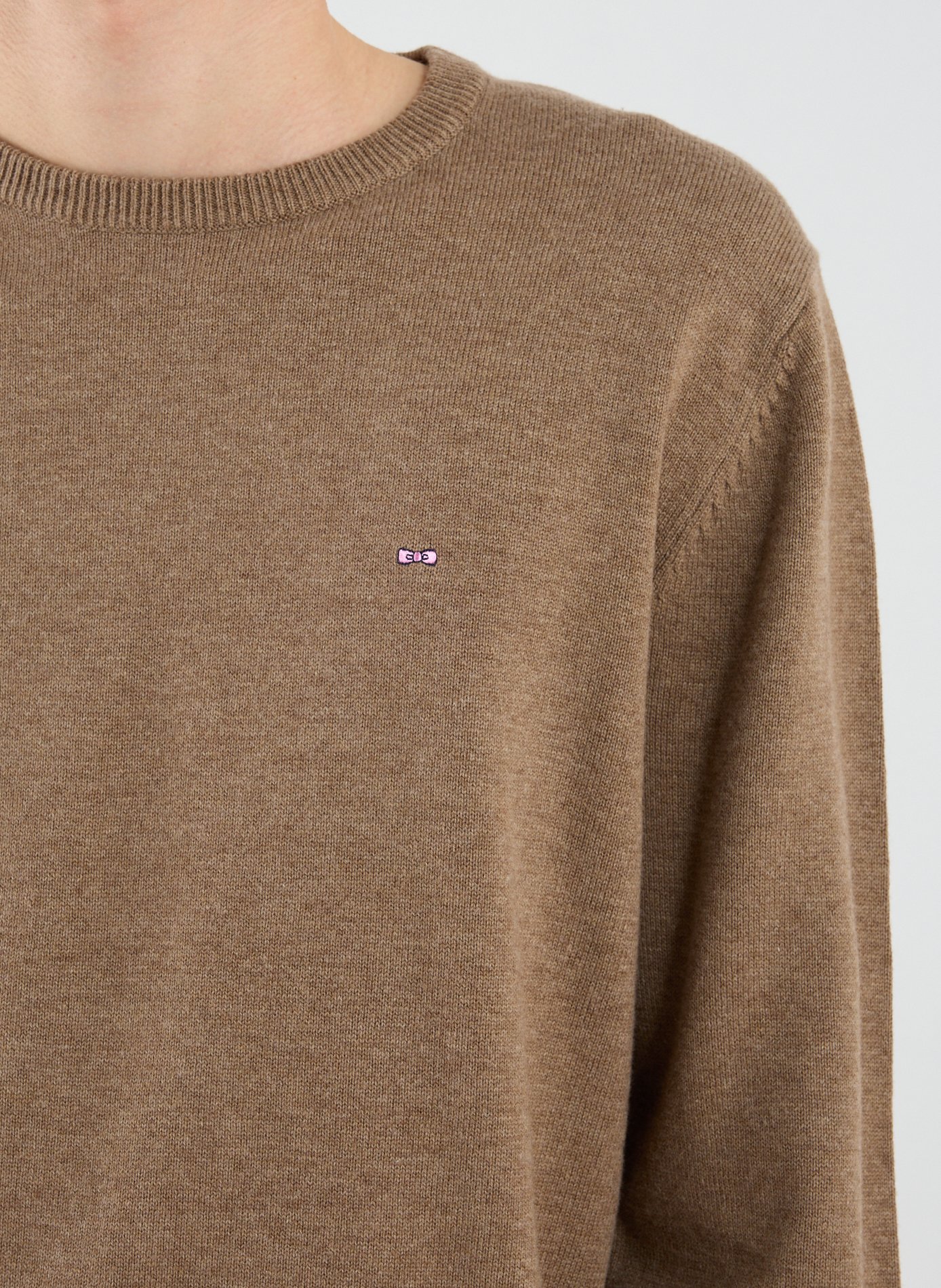 Round neck wool and cotton sweater EDEN PARK Brown