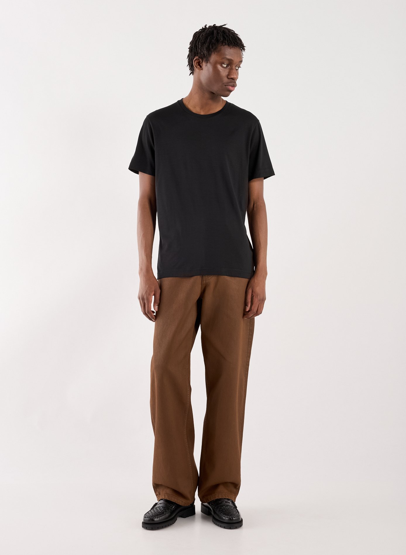 T-Shirt droit à manches courtes en laine mérinos STEFAN BRANDT Noir