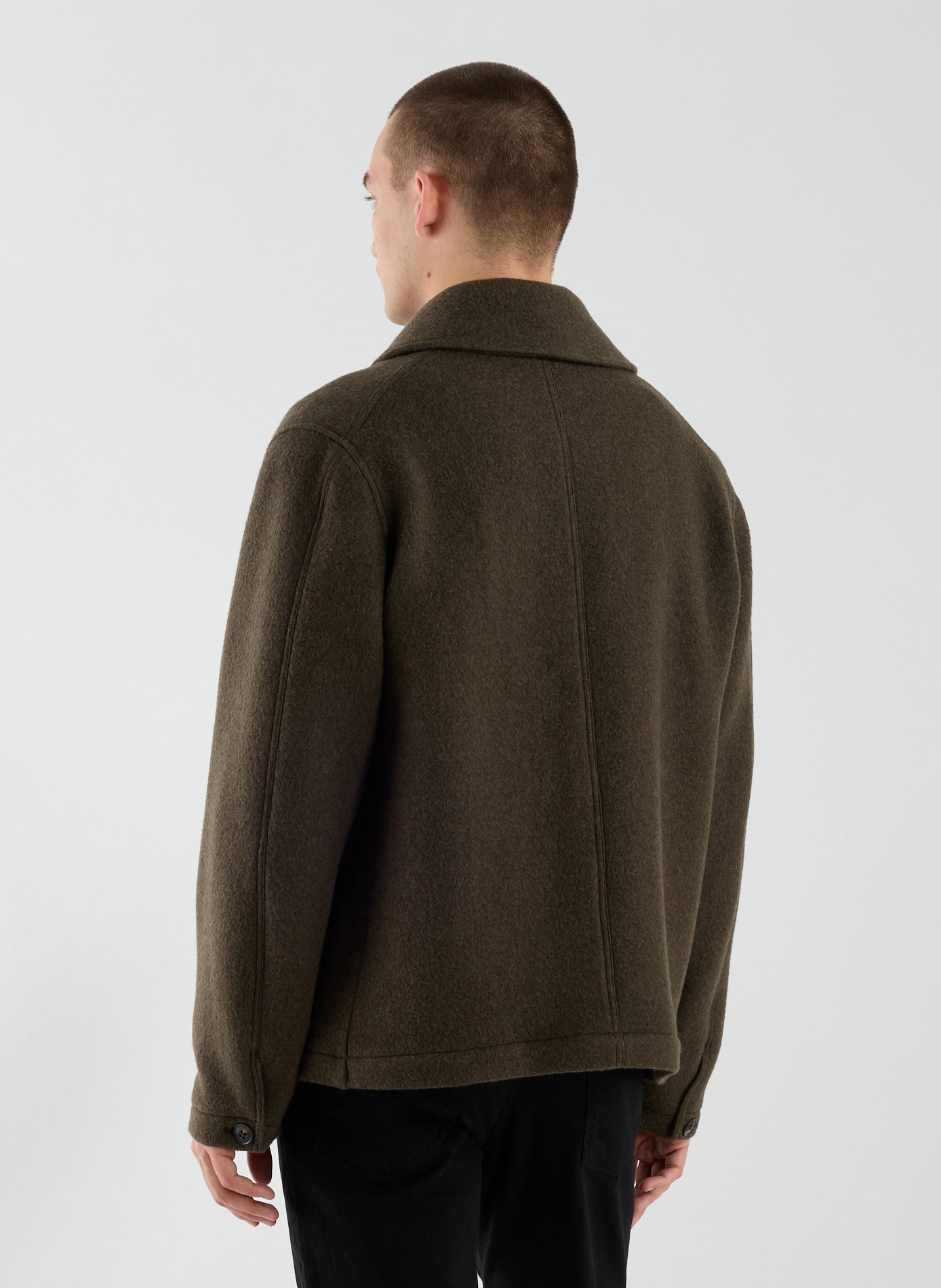 Manteau droit en laine mélangée CLOSED Vert