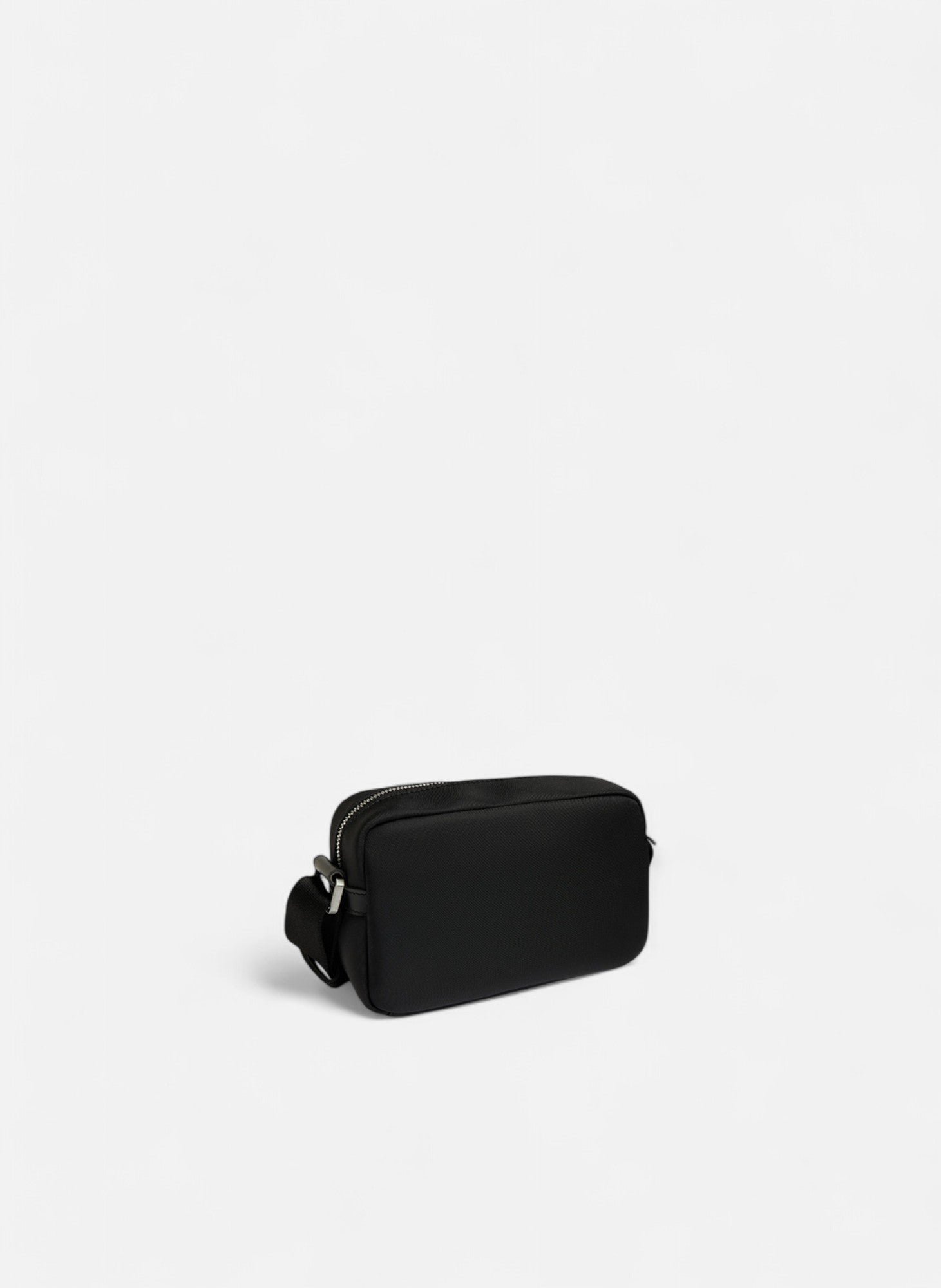 Petit sac bandoulière basile en toile nylon et cuir lisse LE TANNEUR Noir