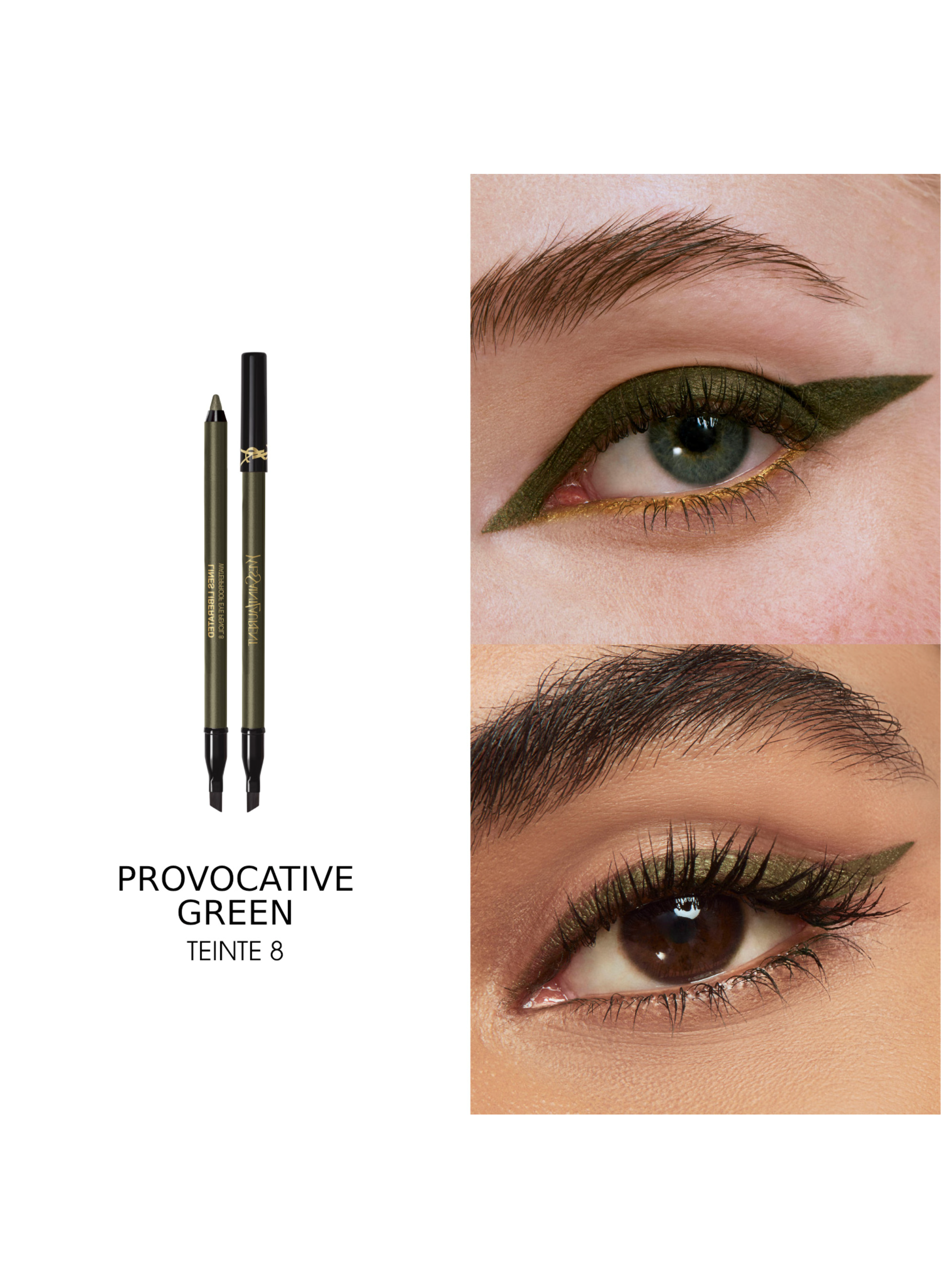 YSL Lines Liberated Crayon yeux waterproof YVES SAINT LAURENT Provocative green