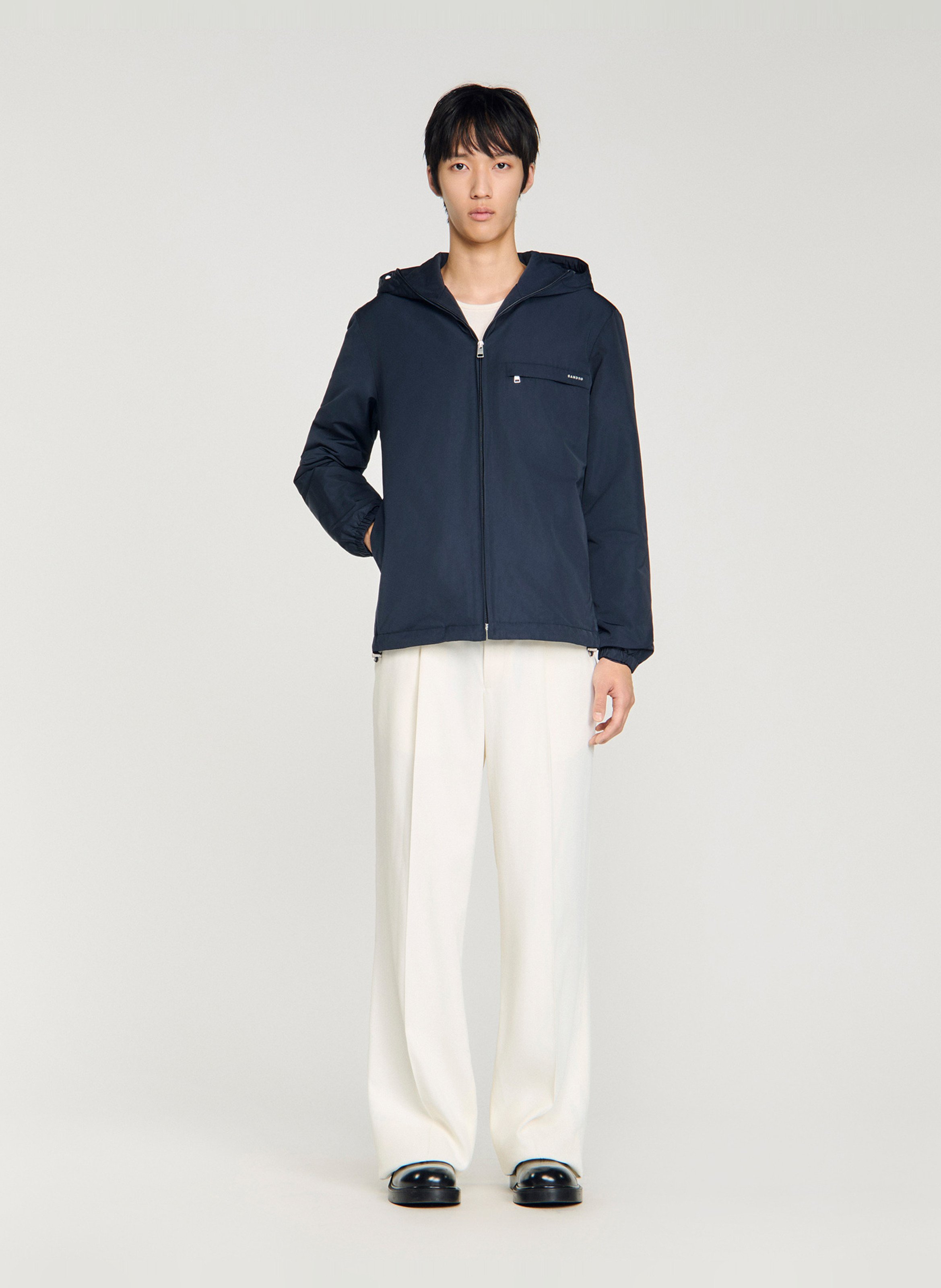 Veste zippée à capuche SANDRO Bleu