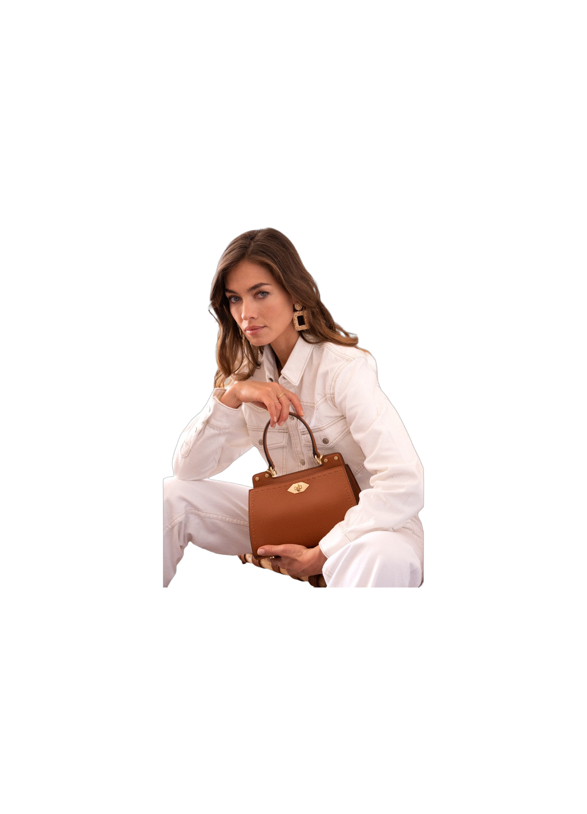 Trianon | sac porté main pm Marron