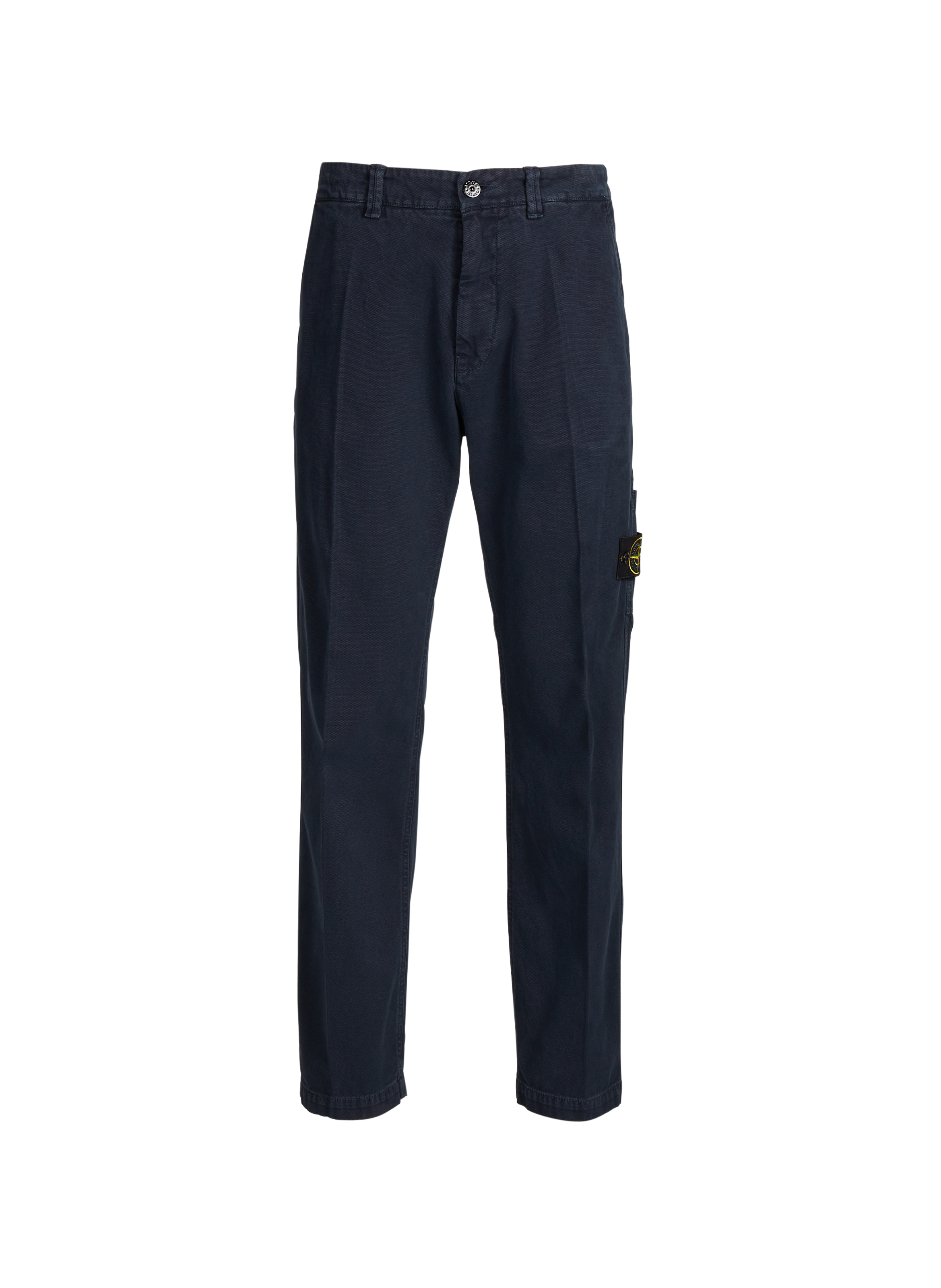 Cotton vintage effect pants STONE ISLAND Blue
