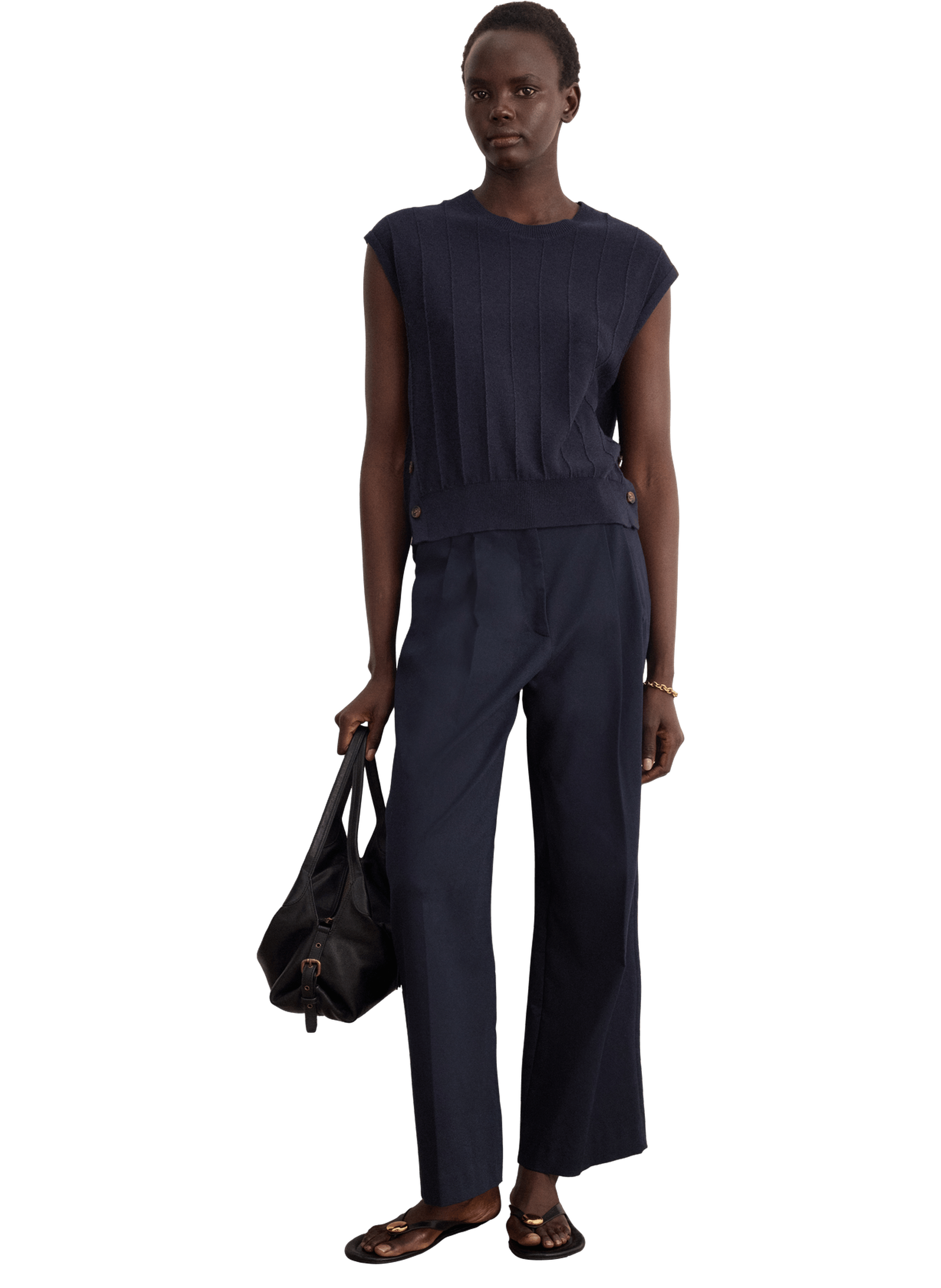 Pull sans manche en coton - lohane PABLO Bleu