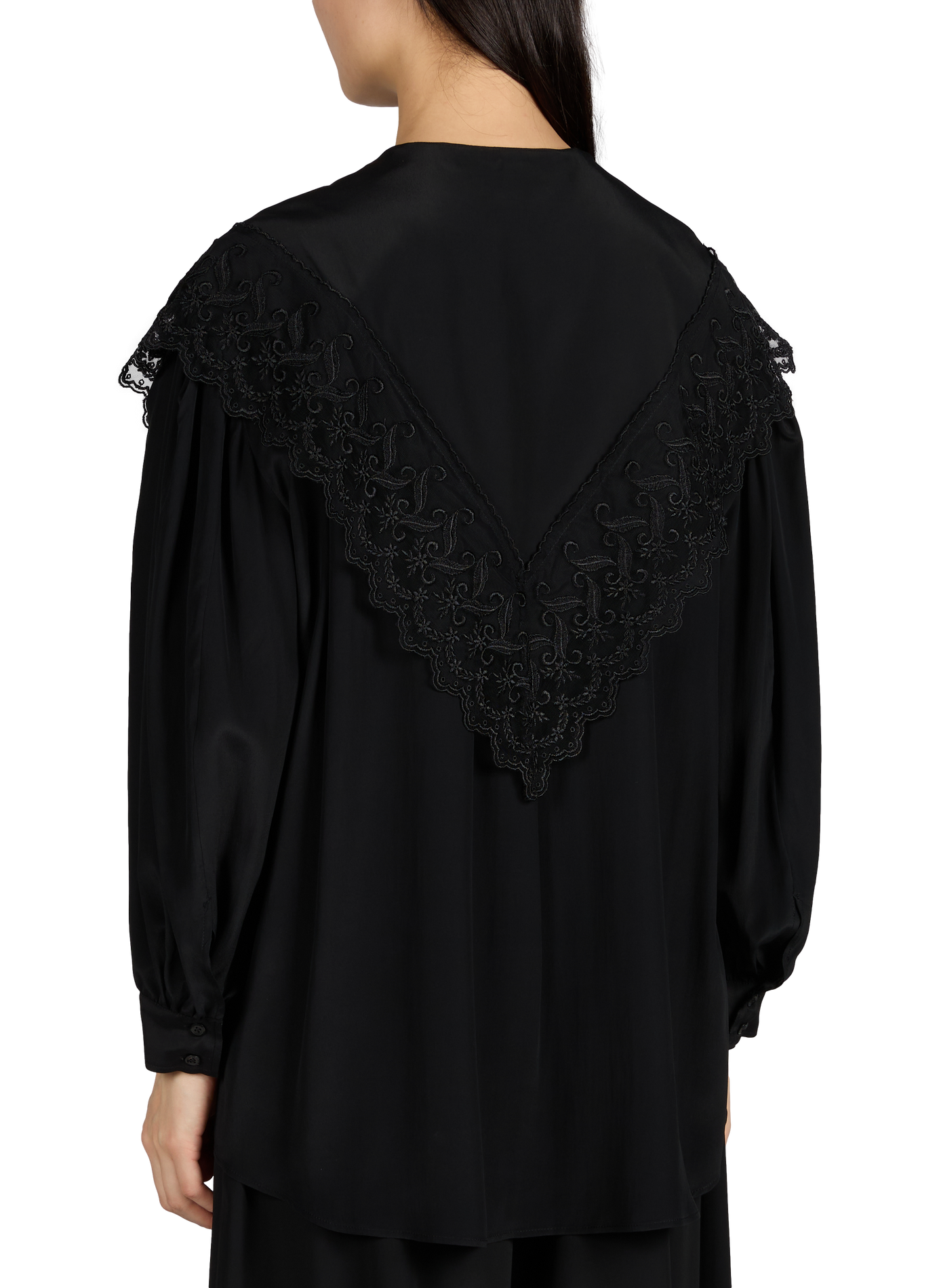 Flowy Shirt with Embroidery SIMONE ROCHA Black