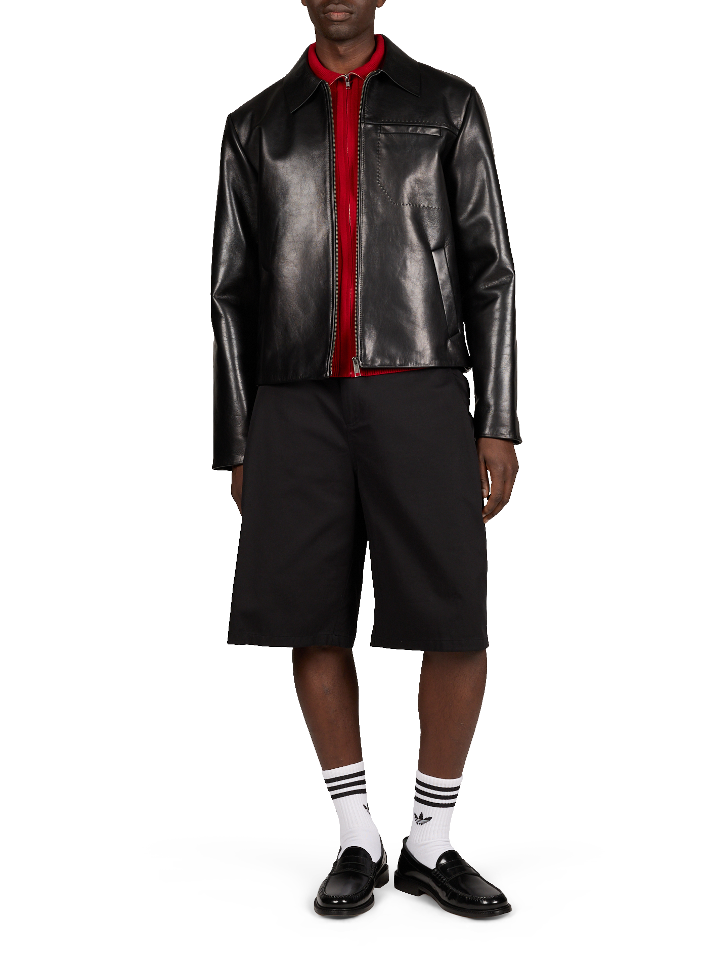 Straight cow leather jacket ENTIRE STUDIOS Black