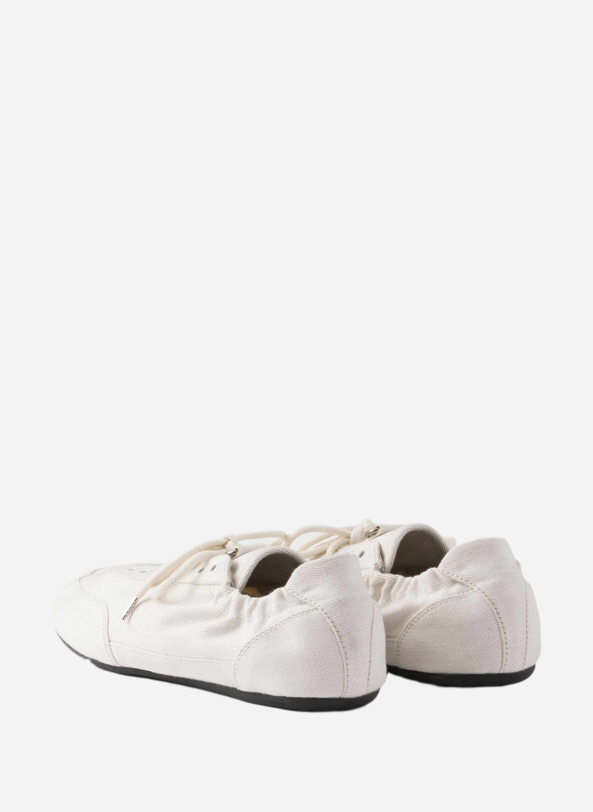 Baskets en denim collapse PRADA Blanc