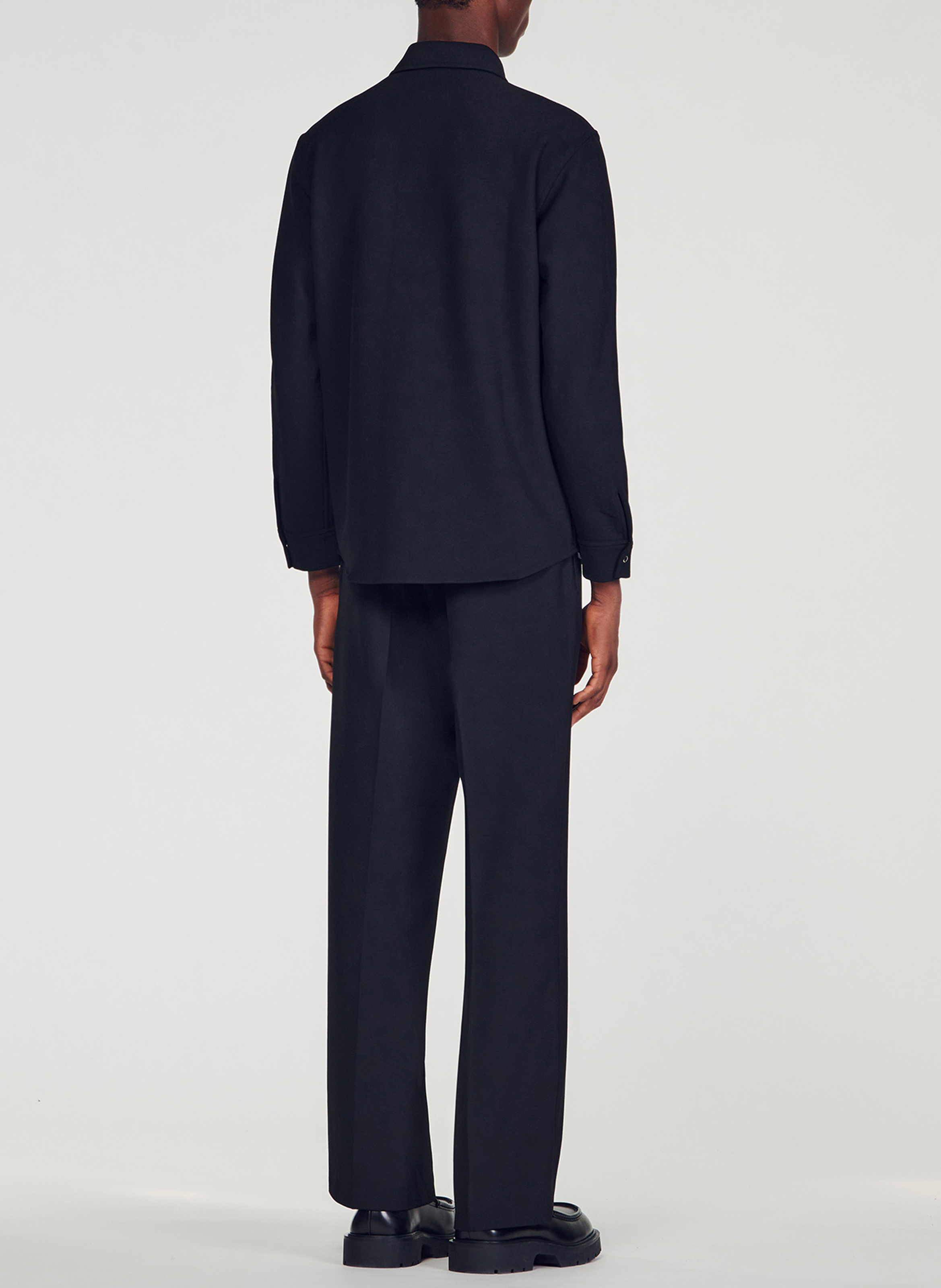 Chemise droite à col classique SANDRO Noir