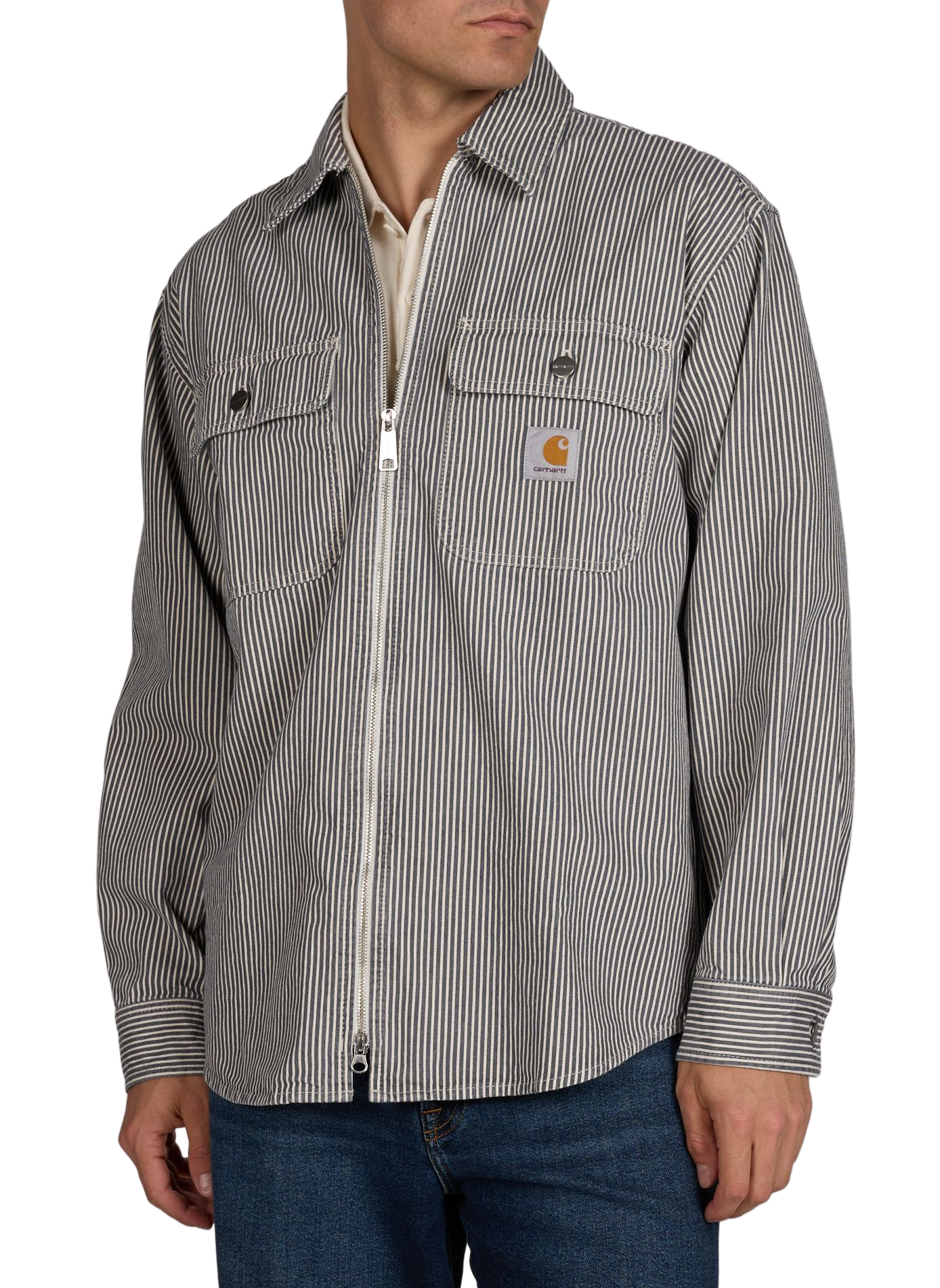 Mercer Striped Cotton Overshirt CARHARTT WIP Blue