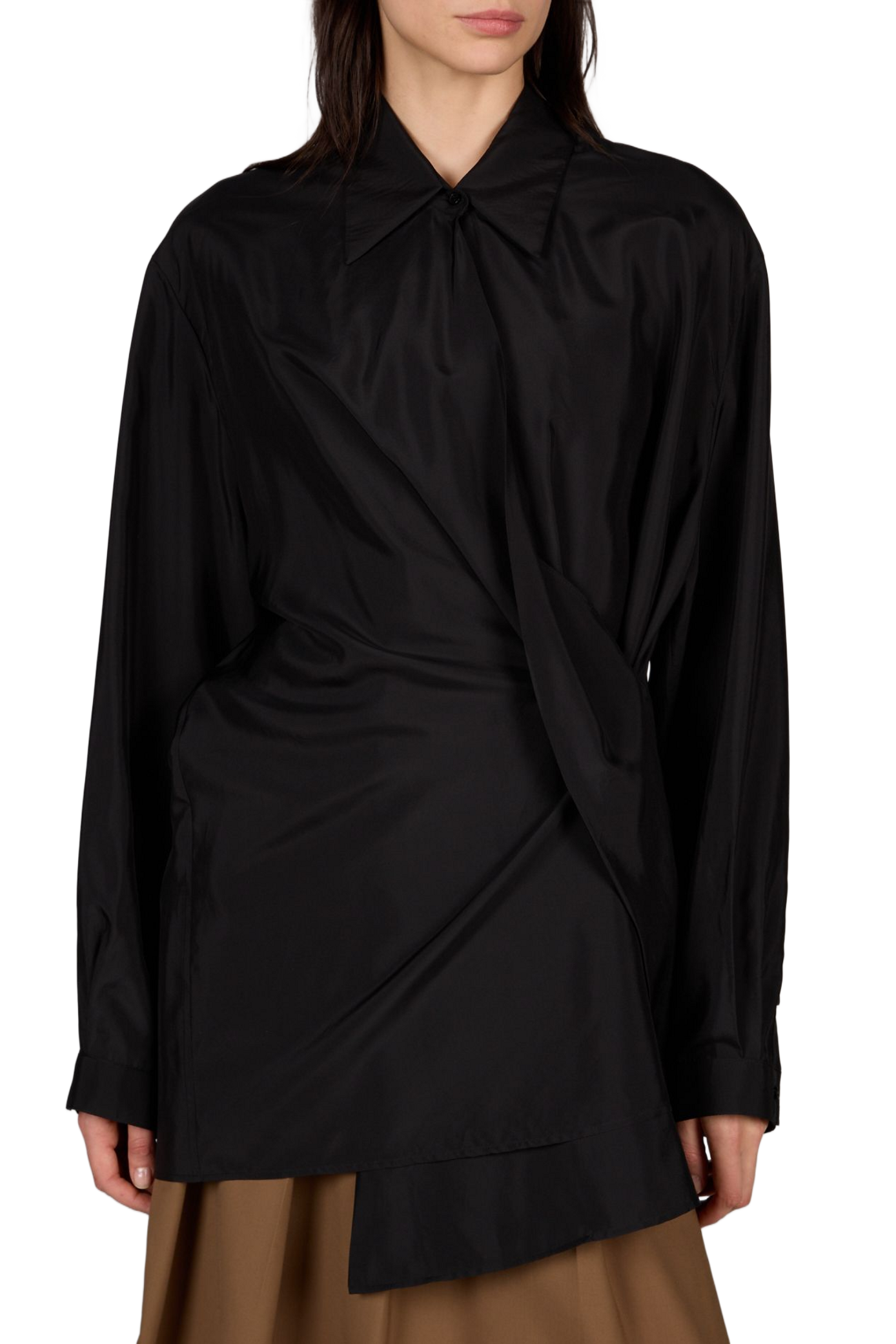 Oversized Crossed Shirt Miles R2W Black