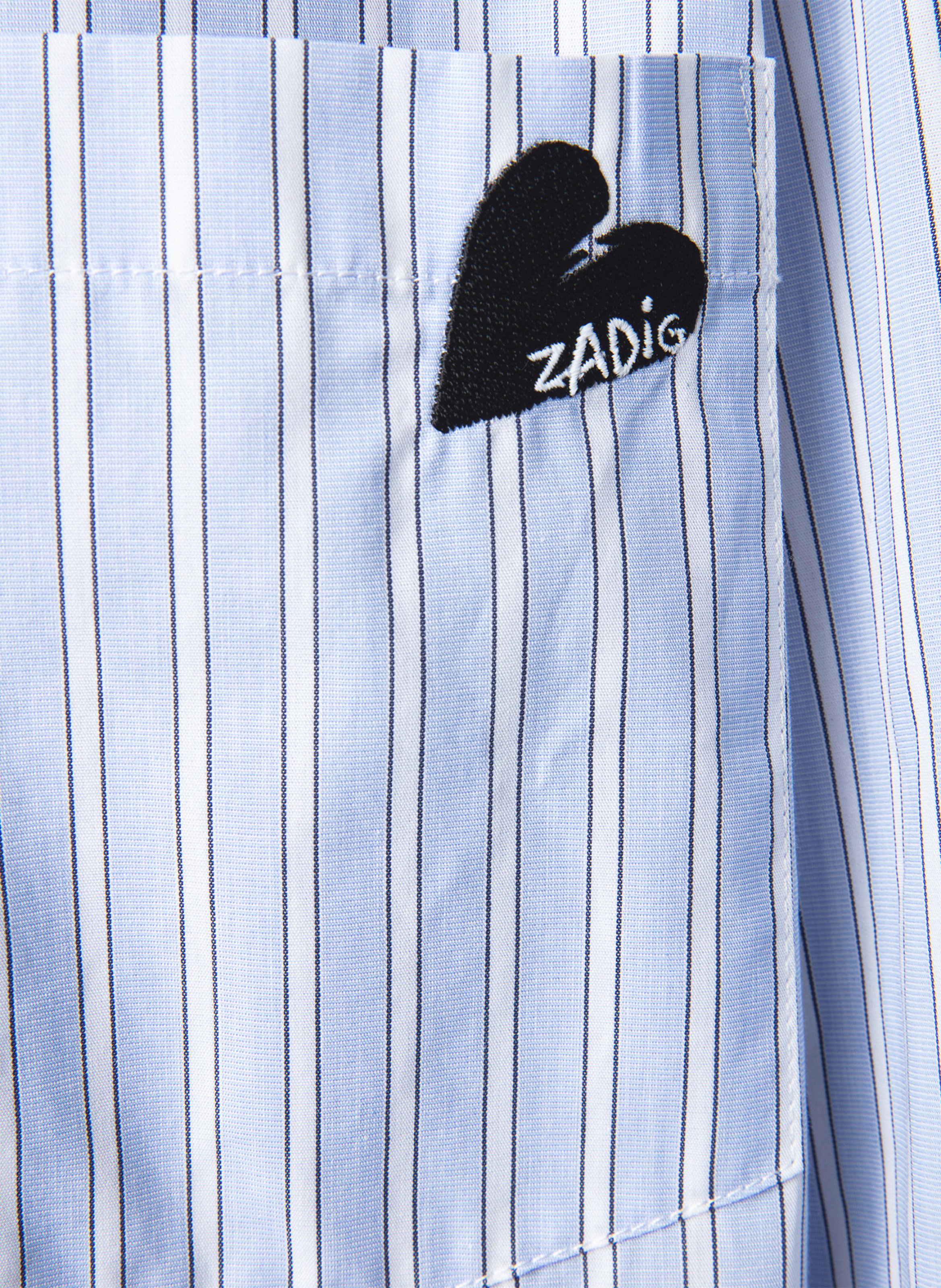Chemise droite rayée avec broderie morning ZADIG&VOLTAIRE Bleu