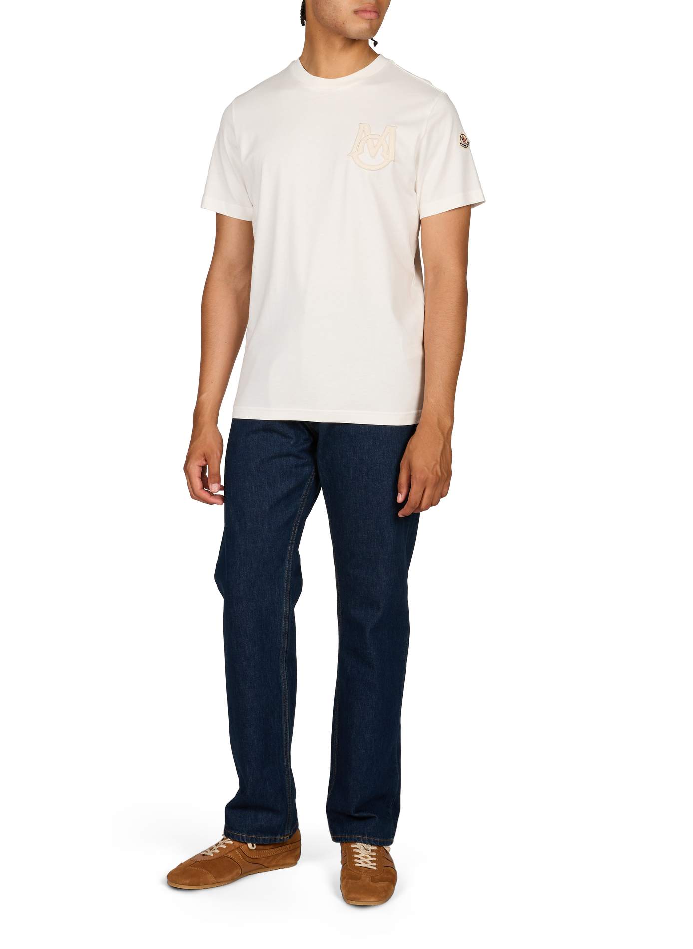 T-shirt droit en coton MONCLER Blanc