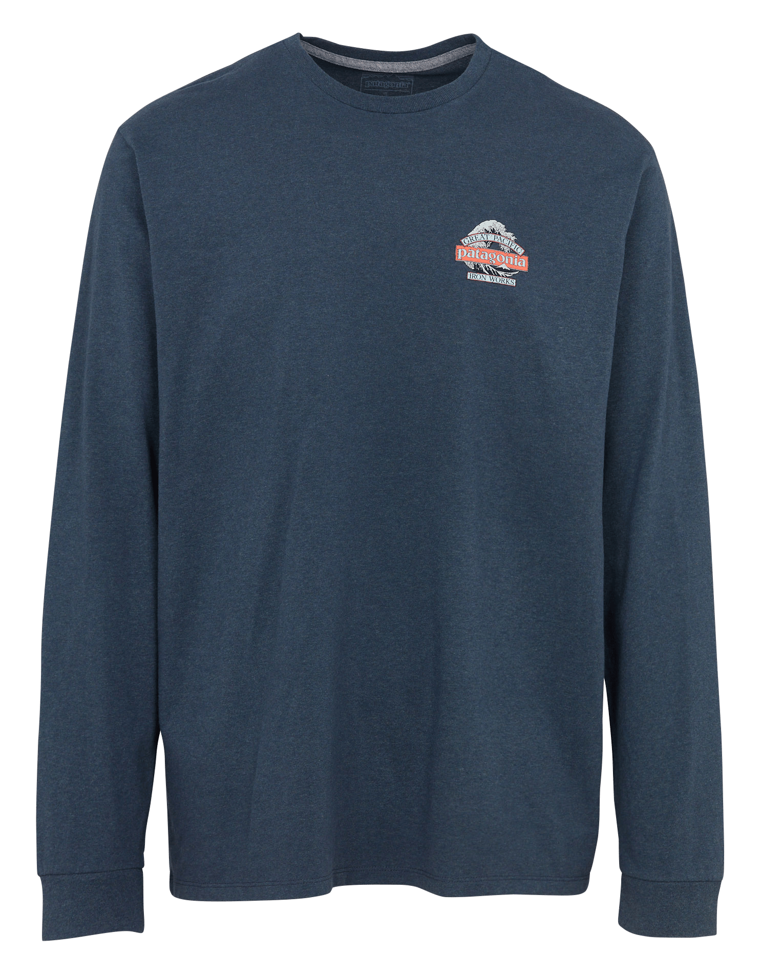 T-shirt met ronde hals en rechte pasvorm van gerecycled katoenmengsel PATAGONIA Blauw