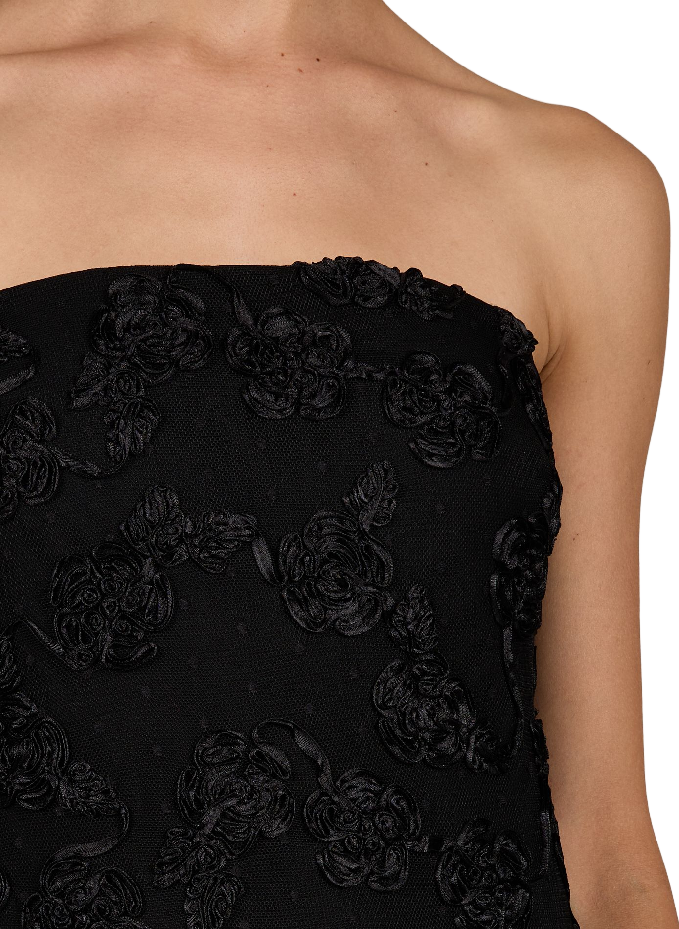 Enges langes Kleid ROTATE Schwarz