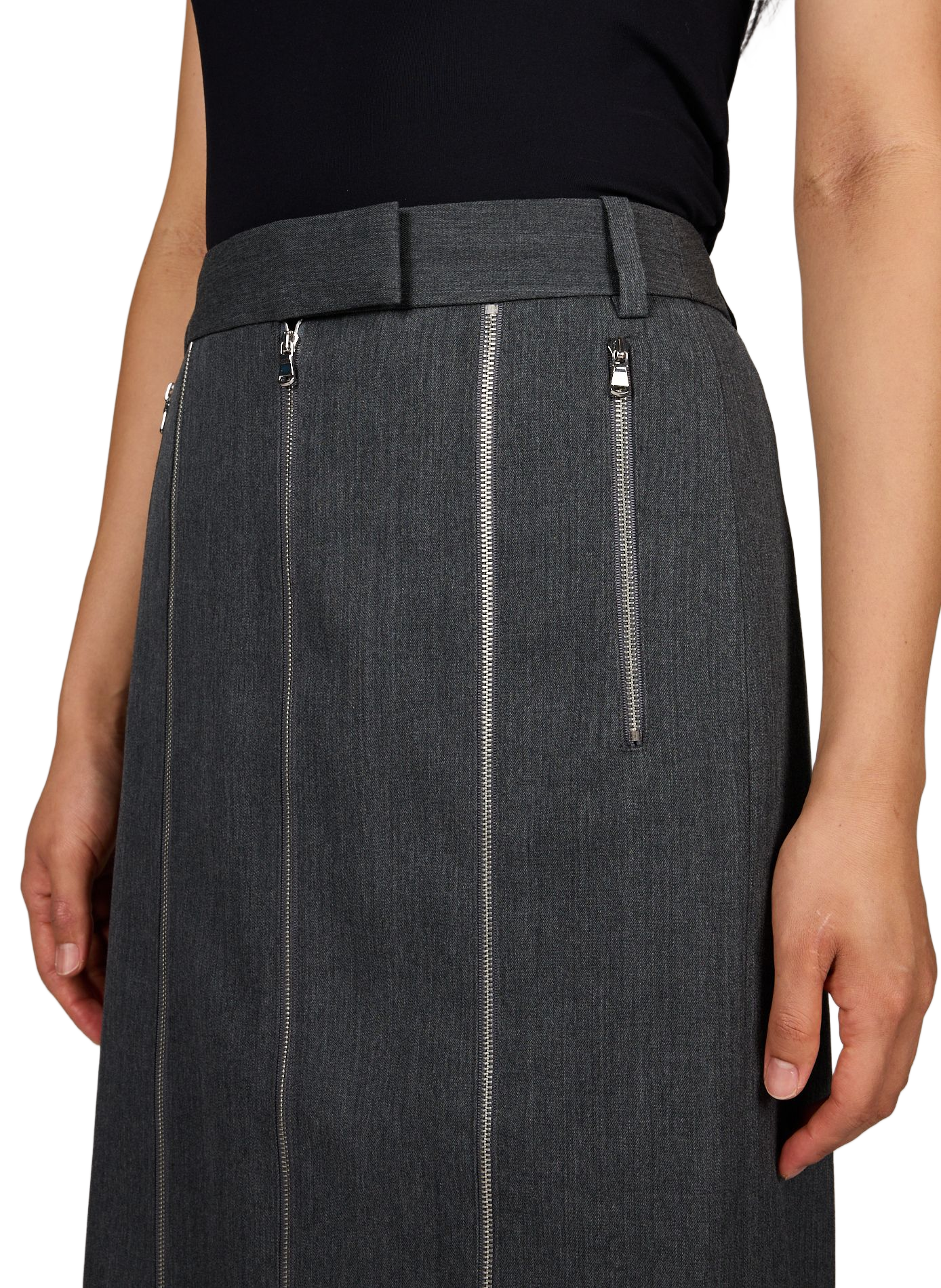 Straight wool midi skirt TIBI Grey