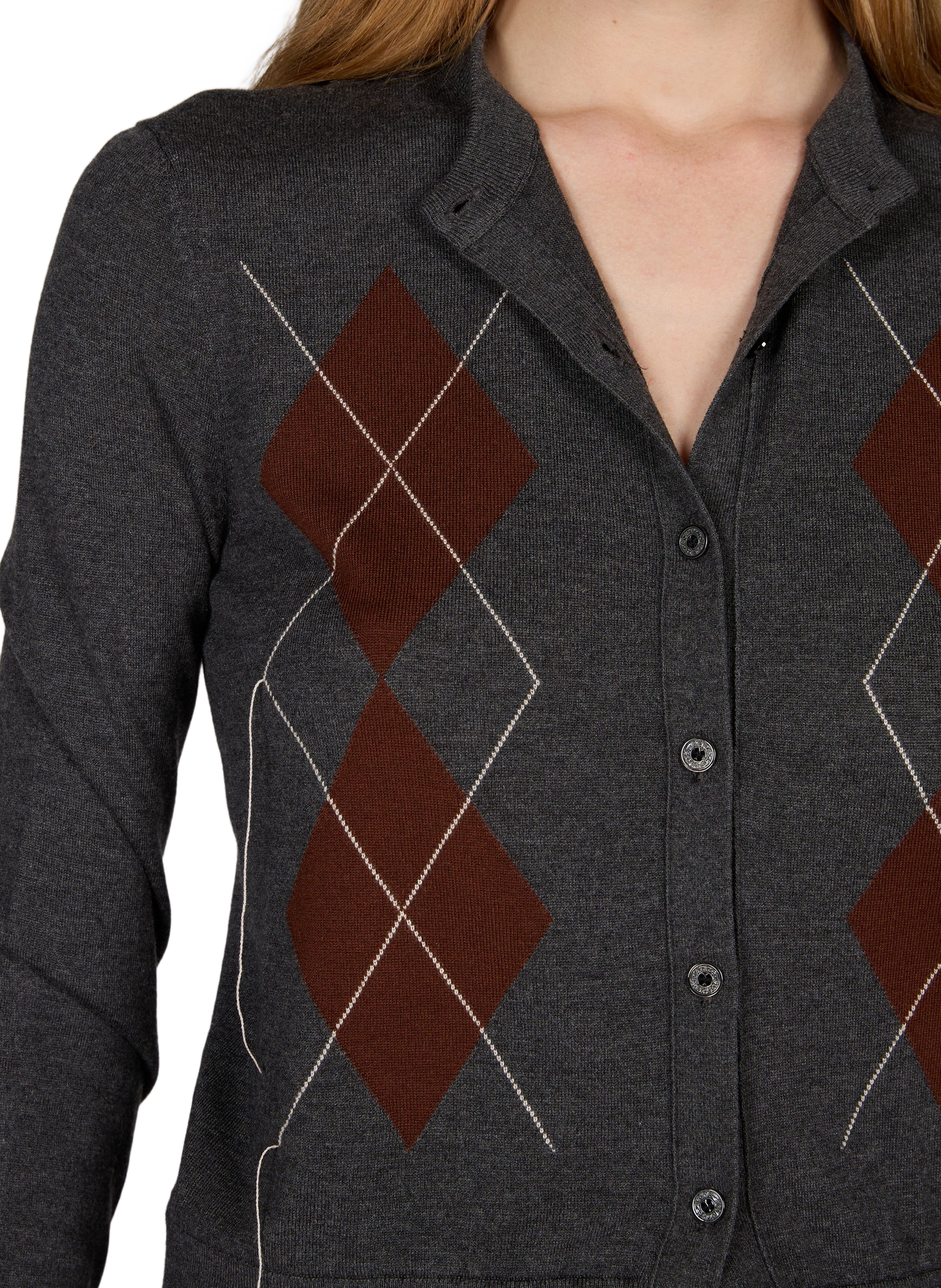 Gerader Cardigan mit Seidenmuster ACNE STUDIOS Grau