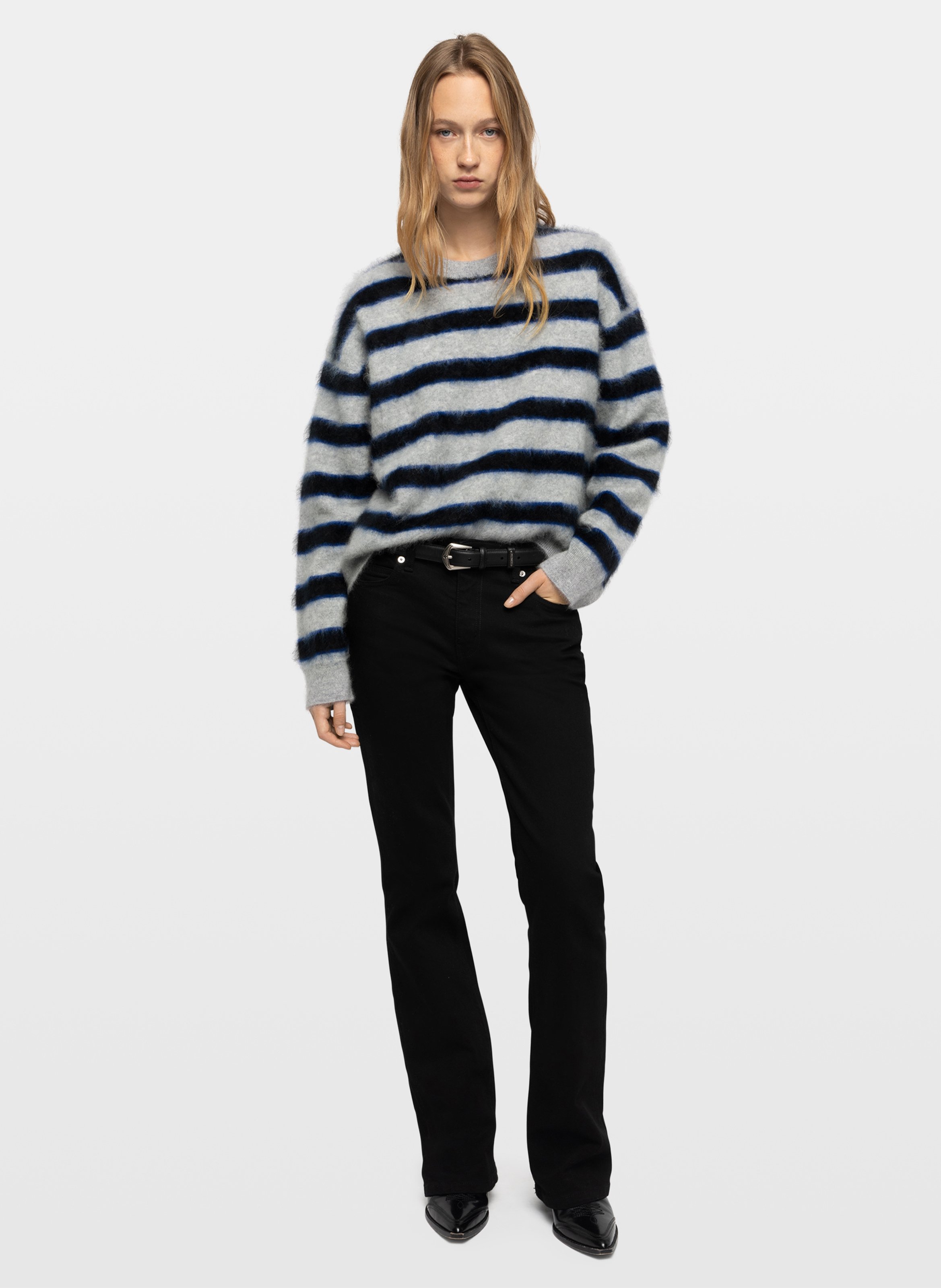 Pull droit col rond en cachemire markuz ZADIG&VOLTAIRE Gris
