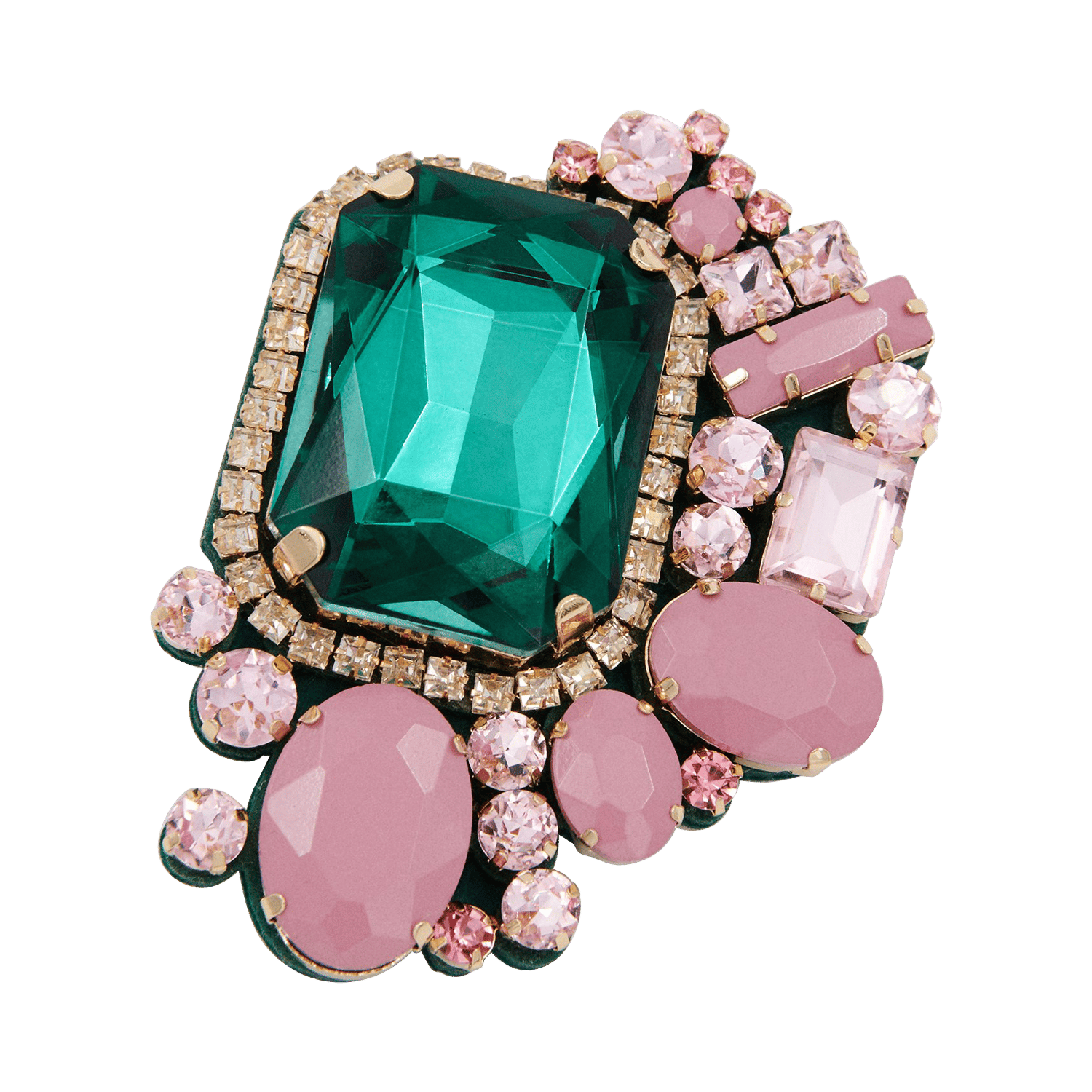 Broche avec strass kube ESSENTIEL ANTWERP Vert