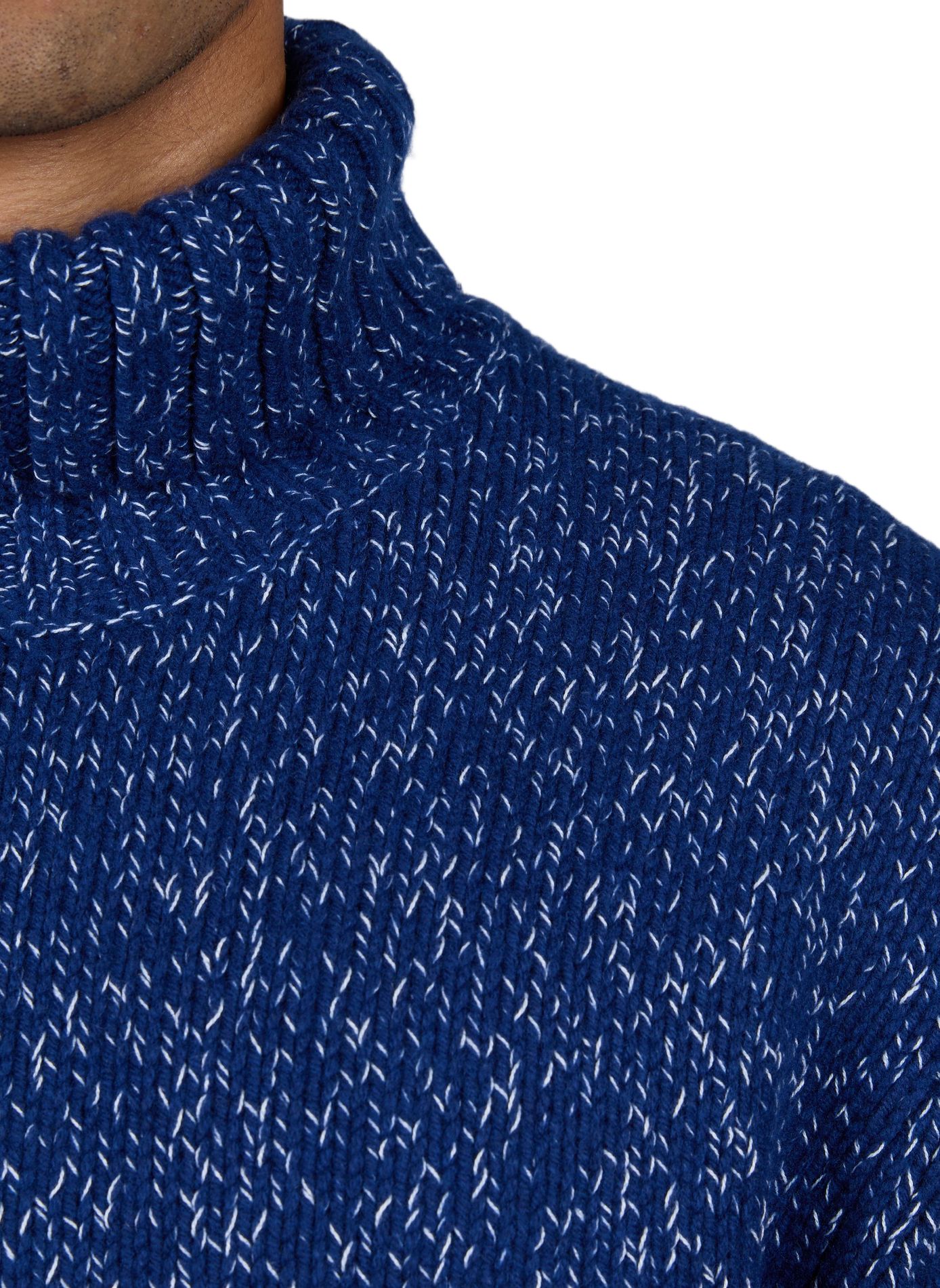 Rollkragenpullover aus meliertem Strick STRELLSON Blau