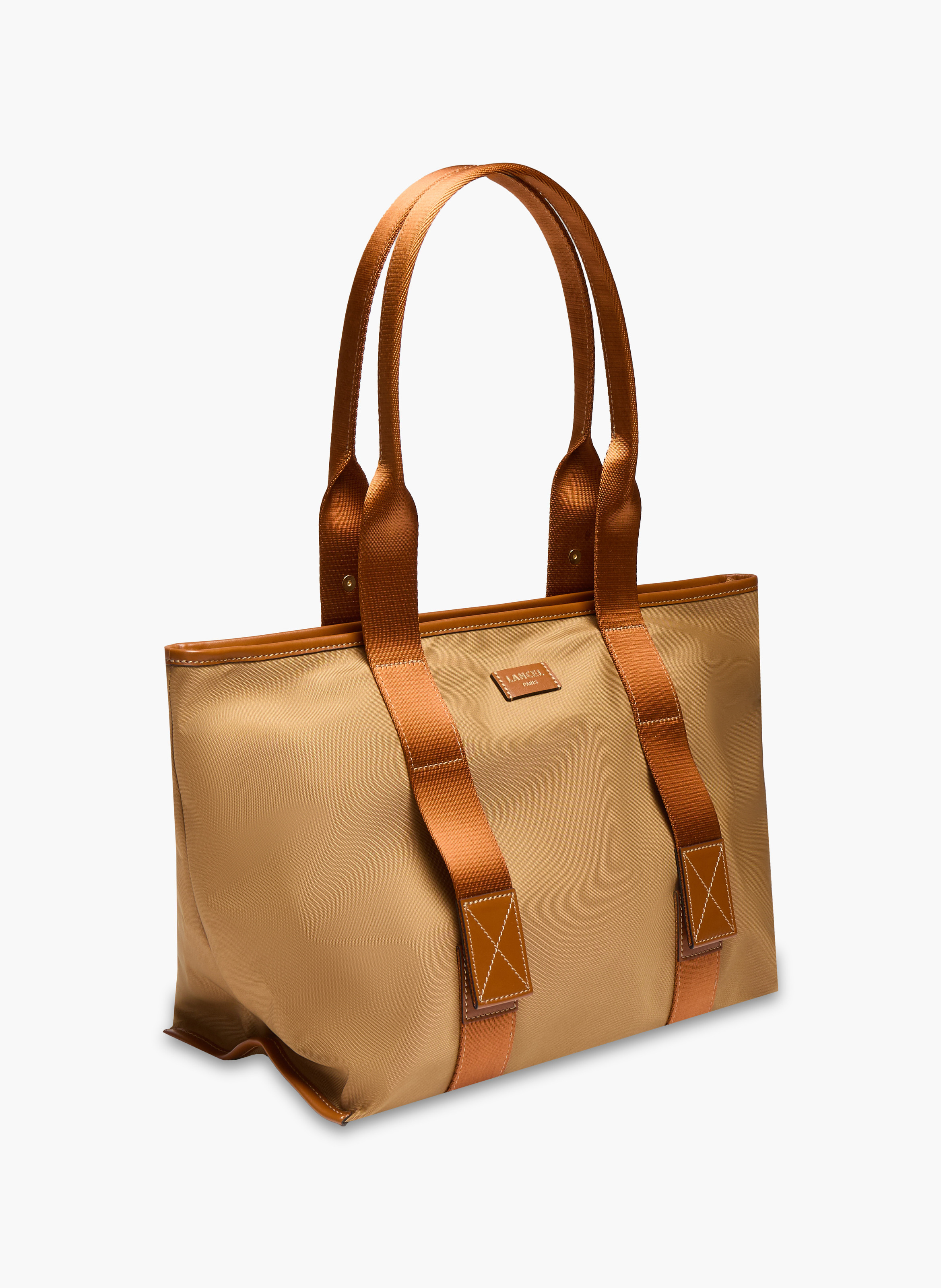 Sac cabas zippé m mistral rollable de lancel en nylon LANCEL Beige