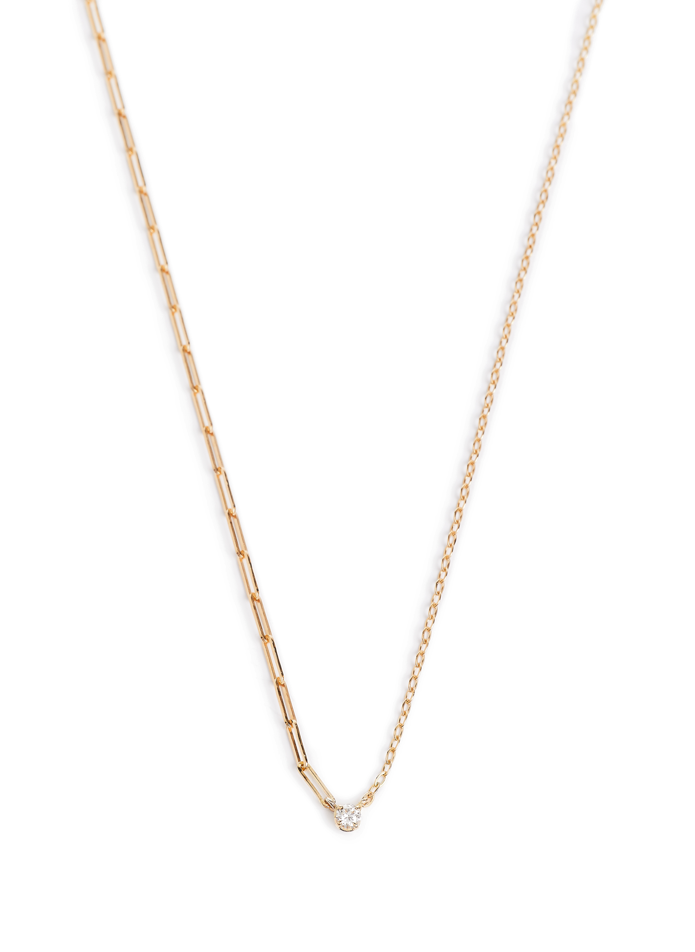 Collier solitaire avec diamant et or jaune