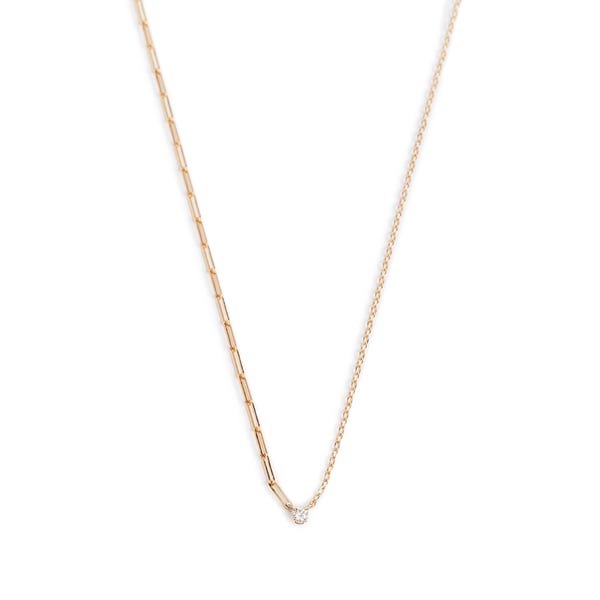 Collier solitaire avec diamant et or jaune