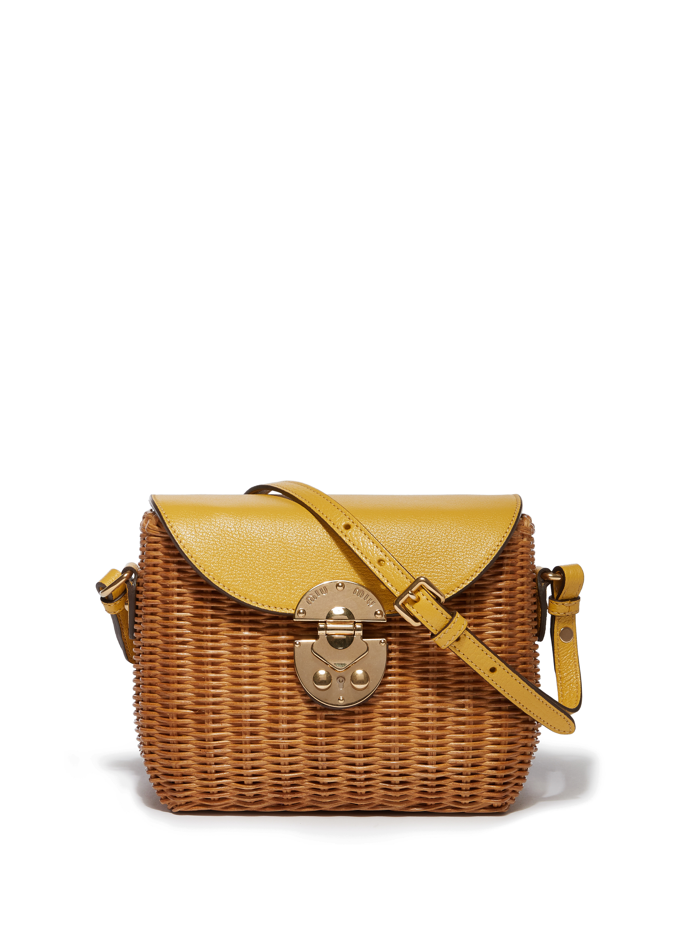 Sac à bandoulière en cuir et osier