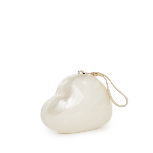 Simone Rocha Pearl-effect Heart-shaped Clutch In White