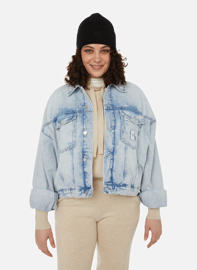 Oversized cotton and recycled cotton denim jacket CALVIN KLEIN