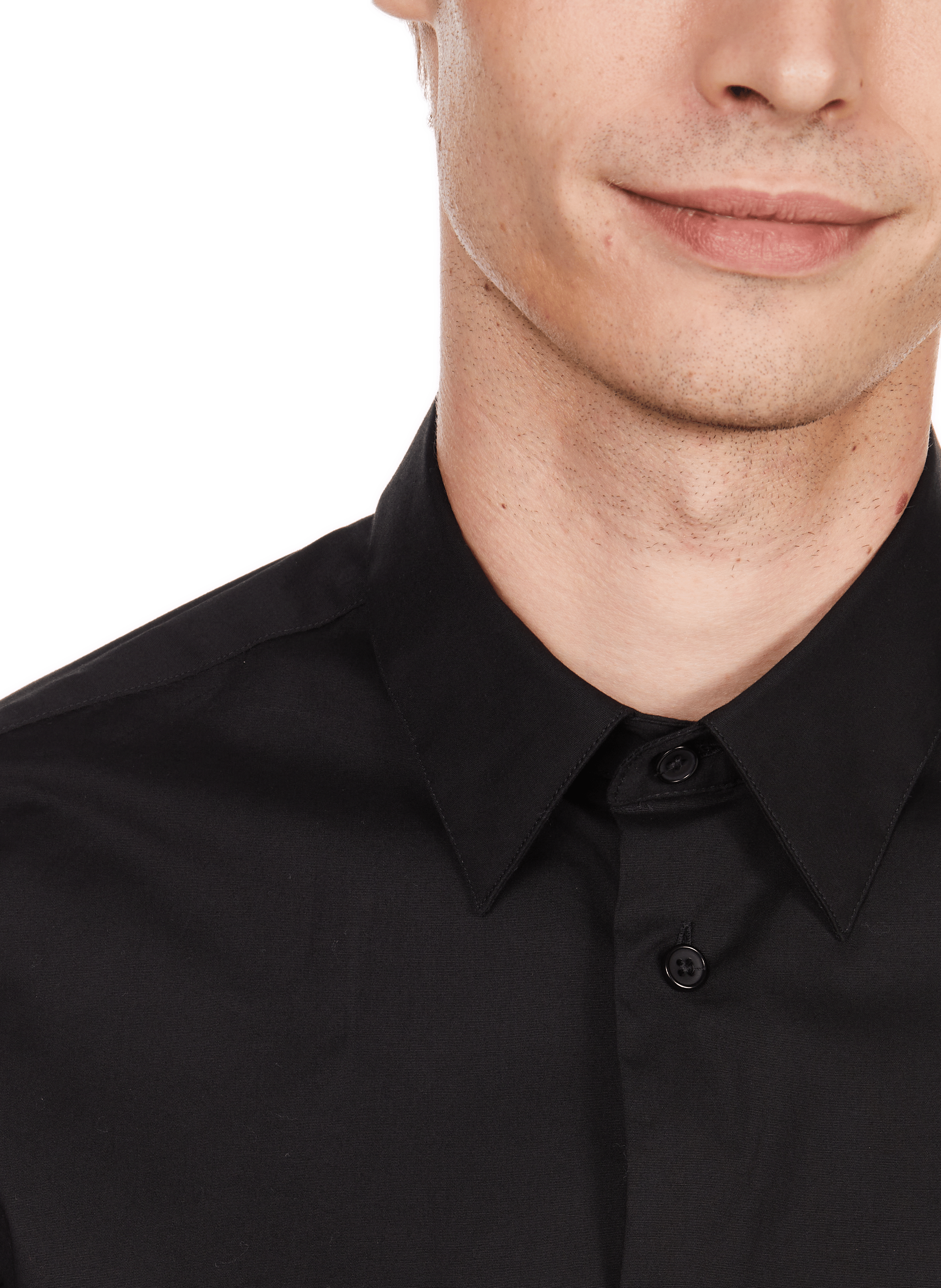 Chemise slim en coton  AU PRINTEMPS PARIS Noir