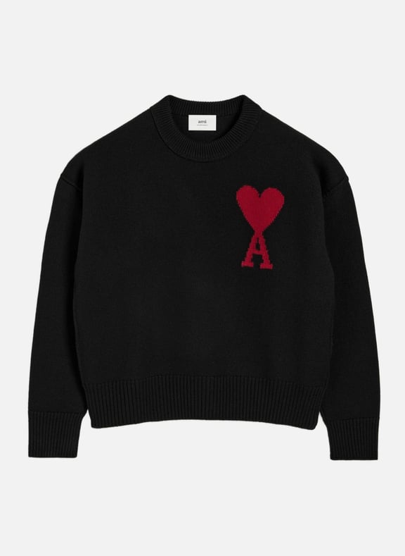 Pull ami de coeur rouge unisexe Noir by AMI PARIS AMI PARIS Pull ami de coeur rouge unisexe Noir