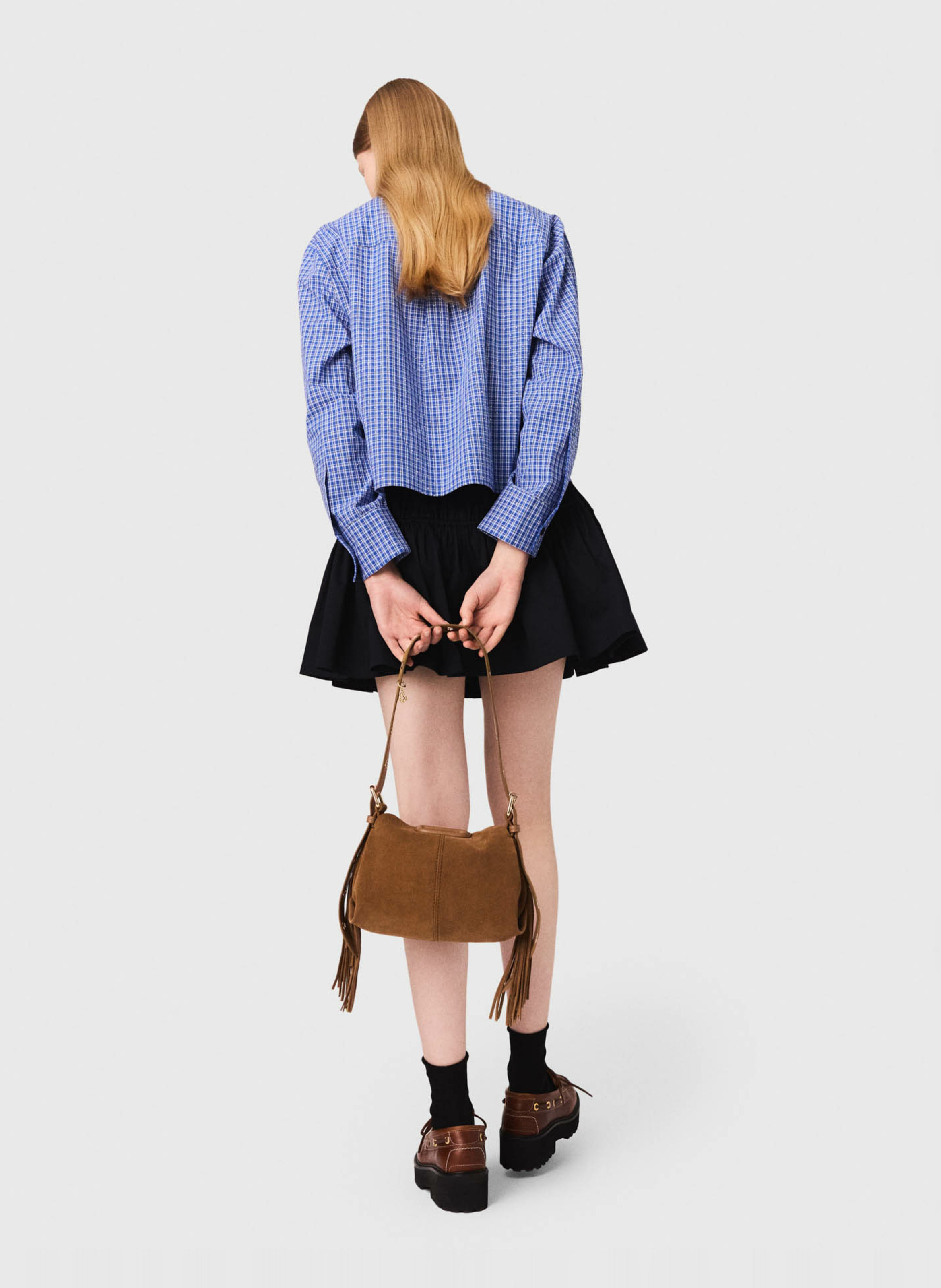 Chemise col classique en coton MAJE Bleu